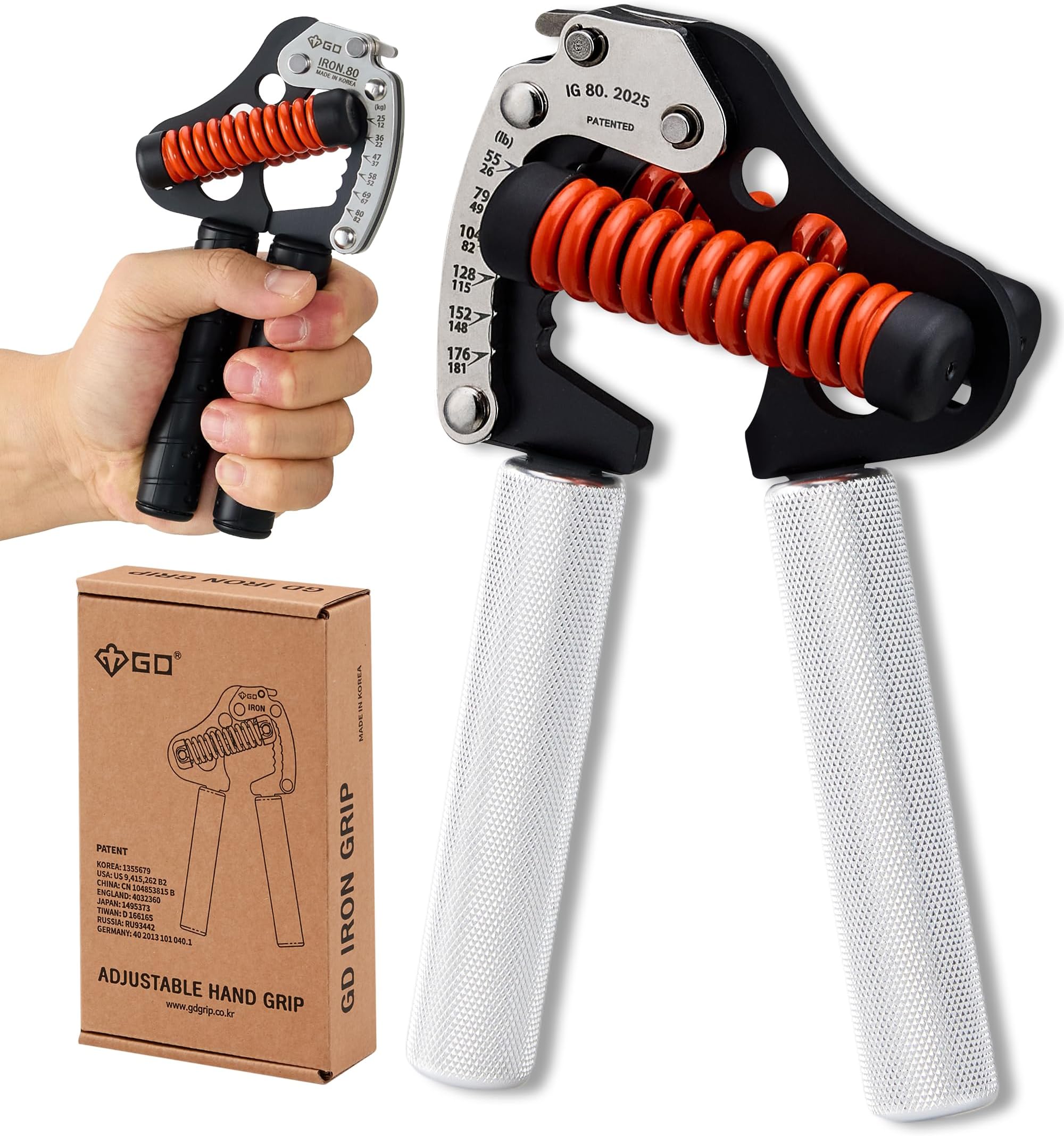 GD IRON GRIP Hand Grip, Grip Strength Training, Load Adjustment and Grip Width Adjustment Possible