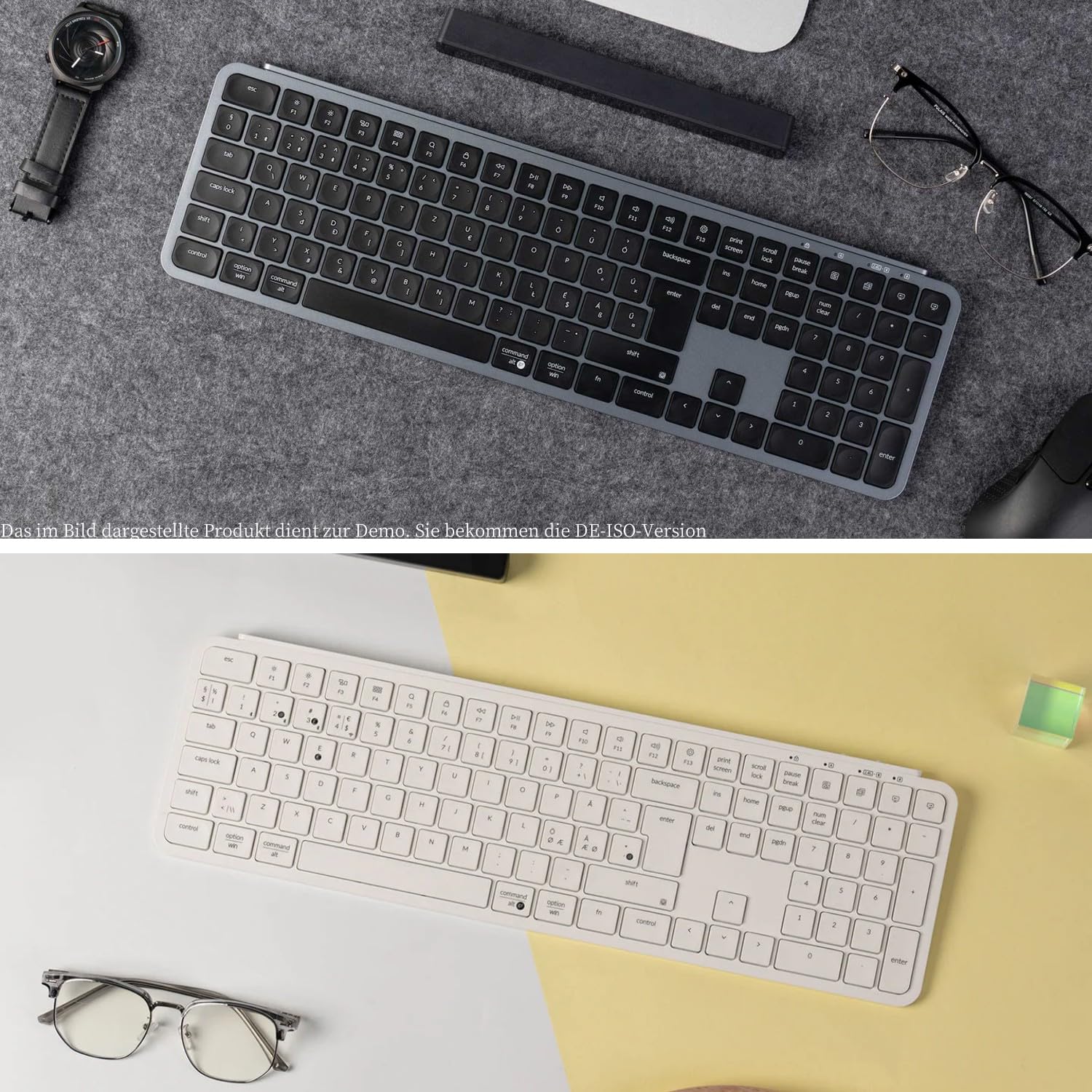 Keychron B6 Pro Tastiera Wireless Ultra-Sottile 100% AZERTY, Programmabile Con ZMK, 2.4GHz/Bluetooth 5.2/Cablata, Per Mac/Windows/Linux, Bianco Avorio