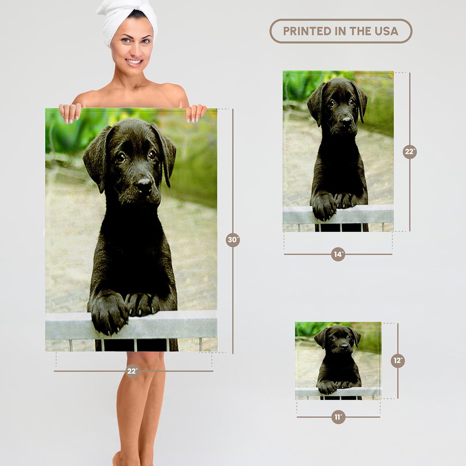 3dRose Cute Labrador Puppy 22x30 Bath Hand Pool Towel