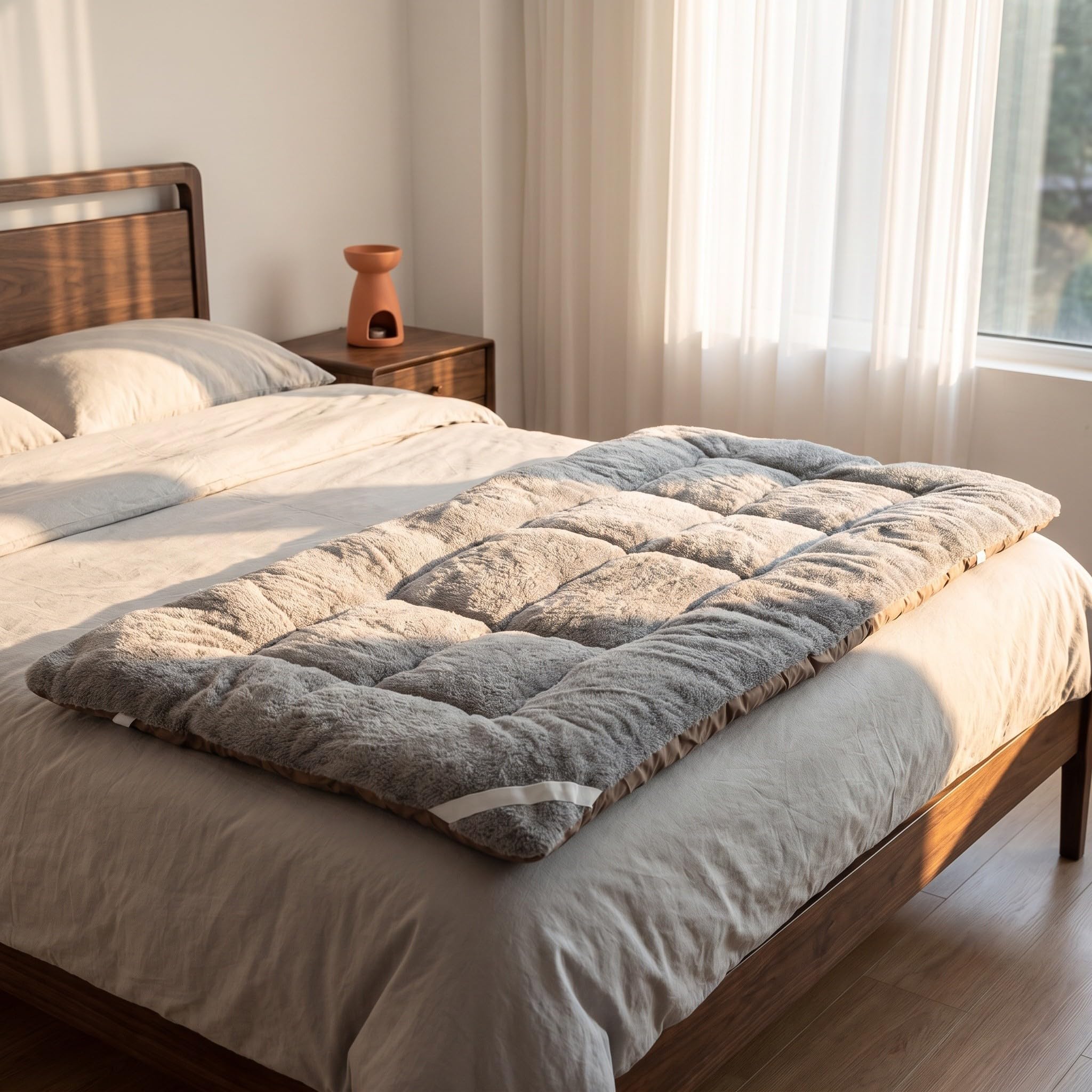 SOIMISS Surmatelas Tatami Épais en Laine Polaire pour Dortoir Élève Hiver