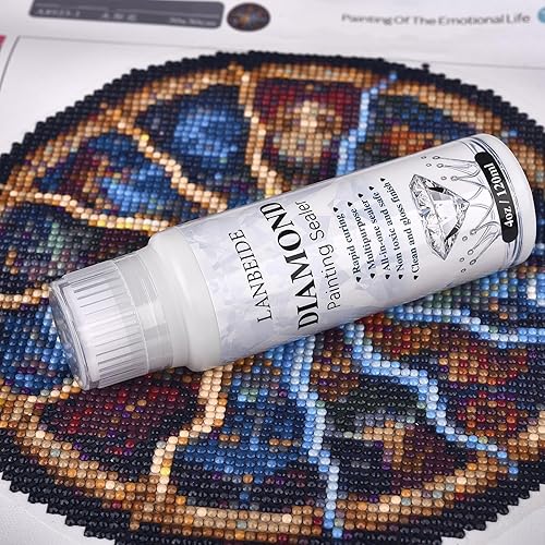 Miniatura 6 de LANBEIDE Paquete de 2 selladores de pintura de diamante de 8.1 fl oz, pegamento de pintura de diamante 5D, sellador permanente de efecto de