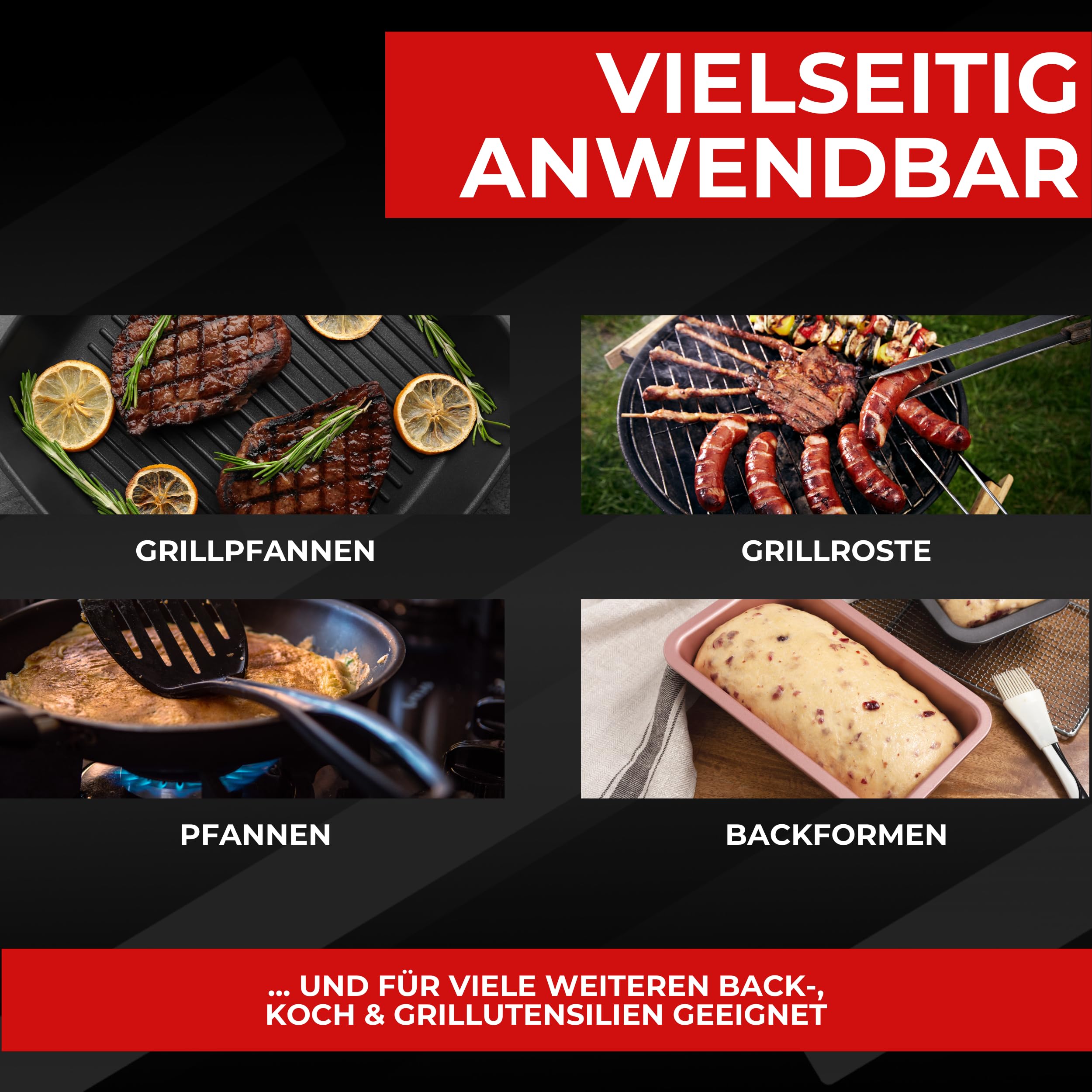 BRESTOL® Trennspray Grill 4x 200 ml - Grillspray mit Antihaftbeschichtung, Trennfett, Vegan, Antihaftspray für BBQ, Pfanne, Ofen & Backformen – geschmacksneutral & ideal für fettfreies Braten & Backen