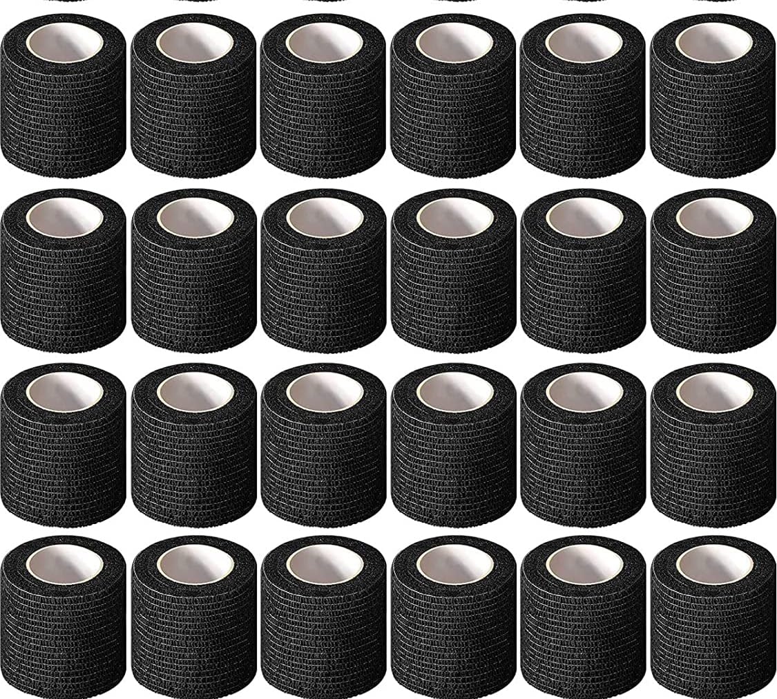 Self Adhesive Bandage Wrap Tattoo Grip Tape 2 inch x 5 Yards Cohesive Bandage Wrap Medical Wrap for Sports & First Aid, Elastic Self Sticking Bandage Tape Vet Wrap for Dogs?24PC