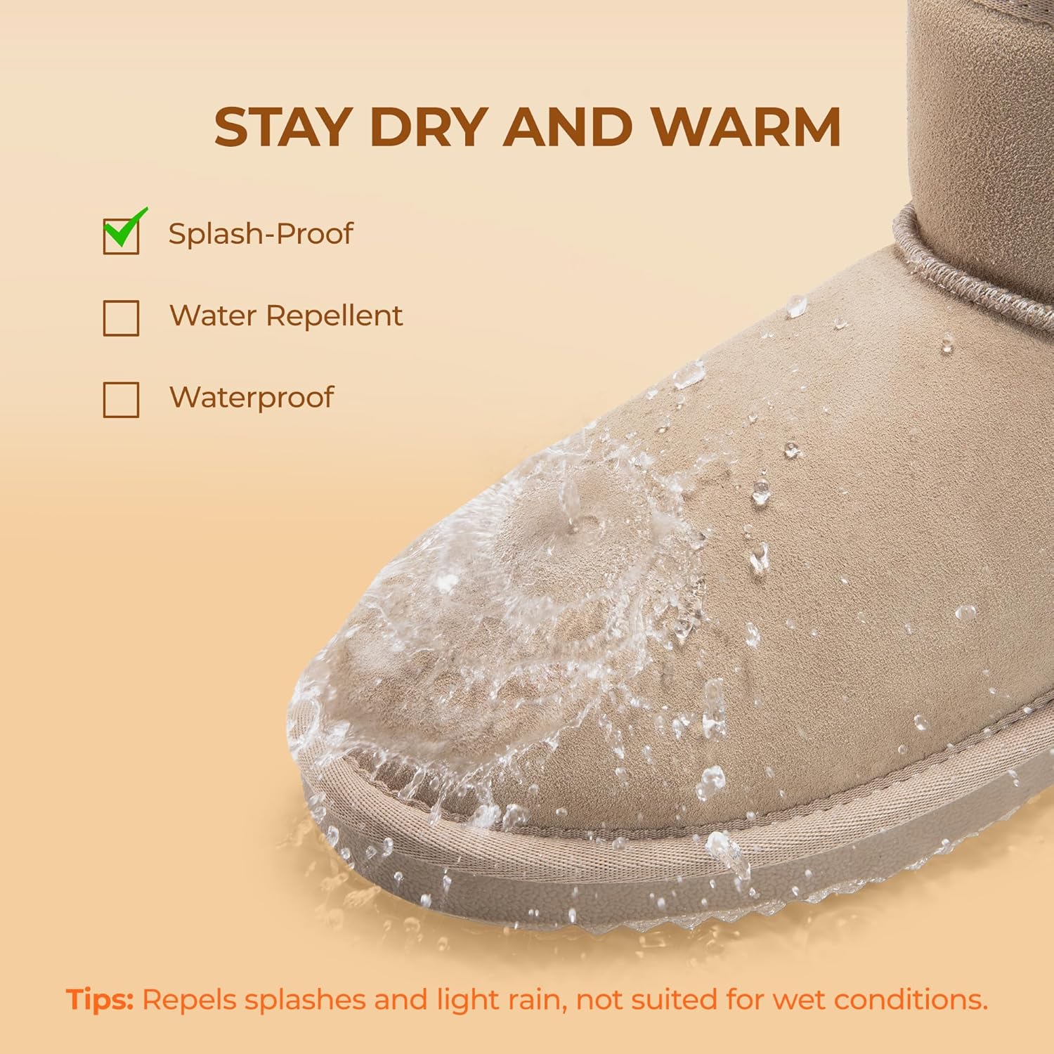 DREAM PAIRS Snow Boots for Women Genuine Suede Faux Fur Lining Anti-Slip Warm Winter Booties Slip On Memory Foam Ankle Boots FuzzyClassicⅡ Low Boots - Image 7