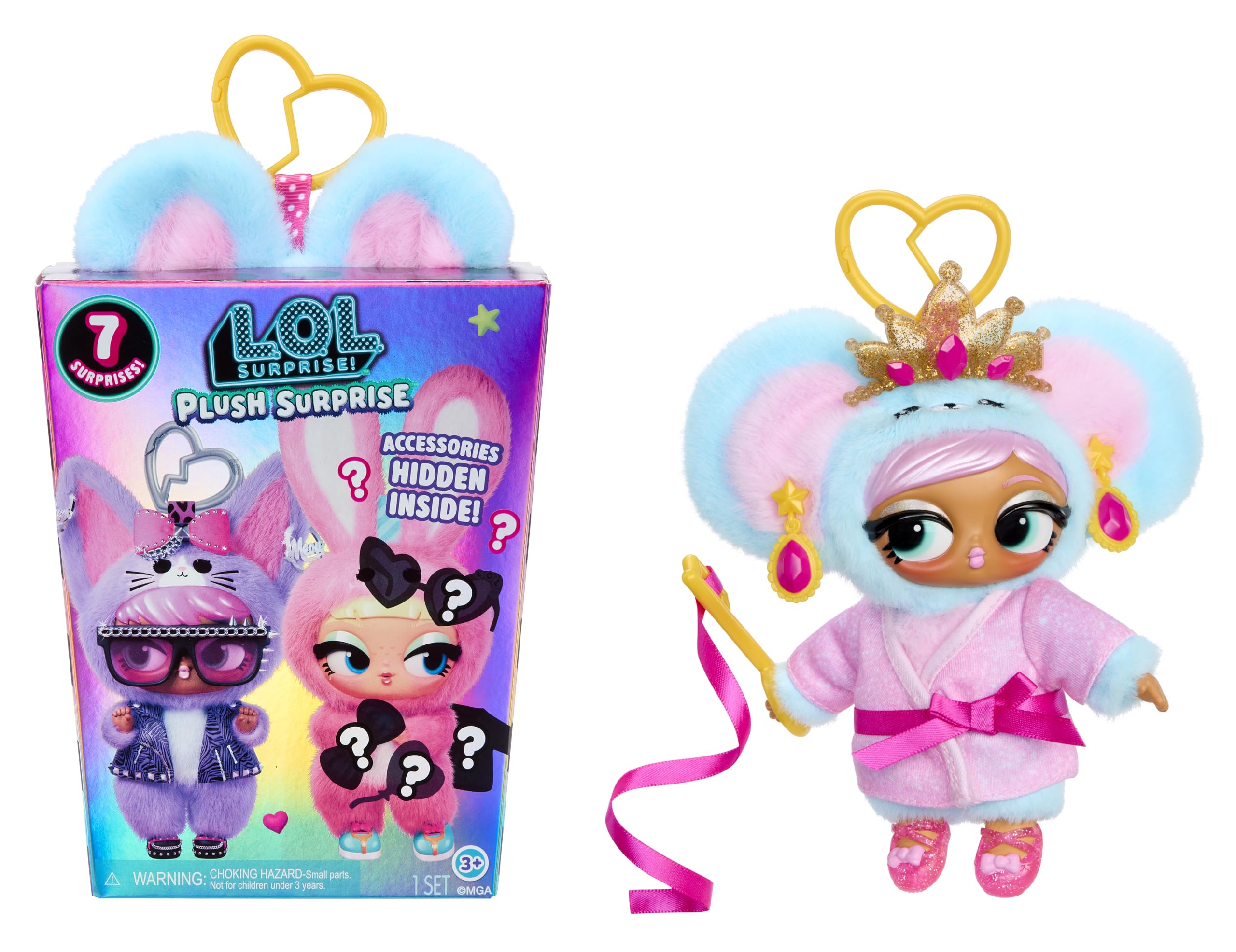L.O.L. Surprise! Postać Plush Surprise — zestaw zawiera 7 elementów, kolekcjonerska pluszowa zabawka z breloczkiem, 6 wzorów do zebrania, odpowiednia dla dzieci od 4. roku życia