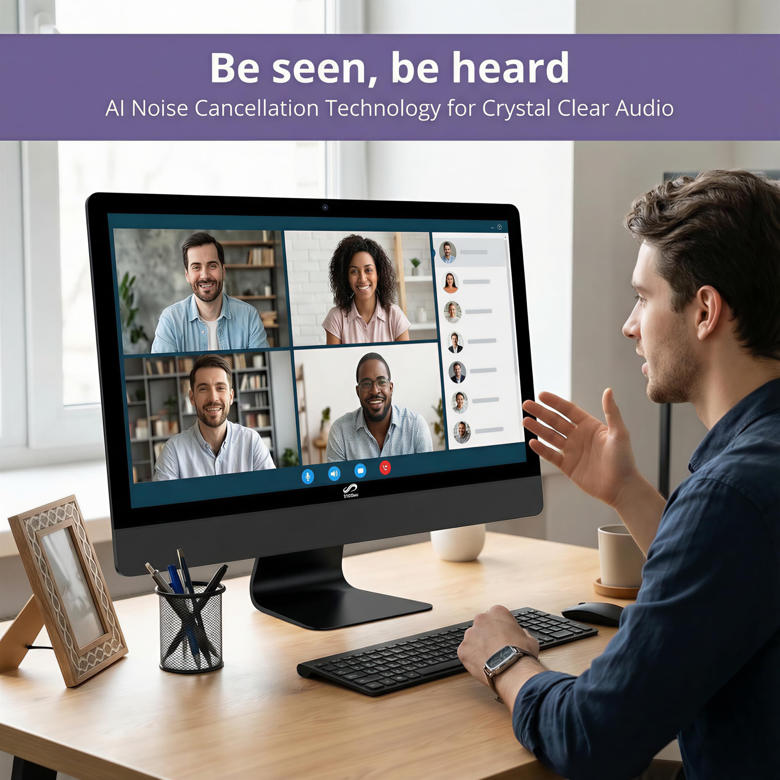 STGSivir All in One Desktop Computer, 22" FHD Display, Intel Core i7 up to 3.9G, 16GB RAM, 512GB SSD, WiFi 5, Bluetooth, RGB Keyboard & Mouse, Webcam, Windows 11 Home