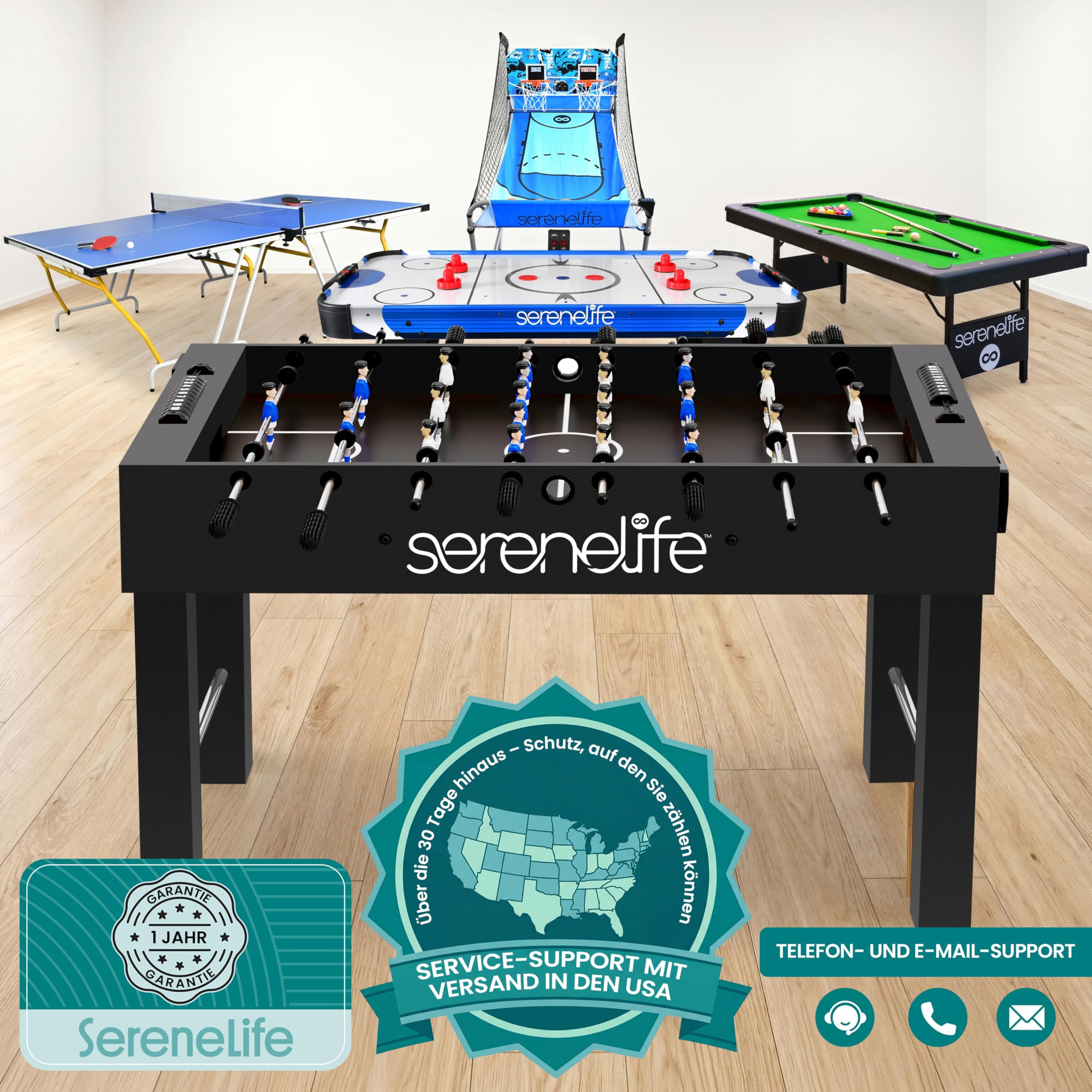 SereneLife Table Football or Foosball Gam
