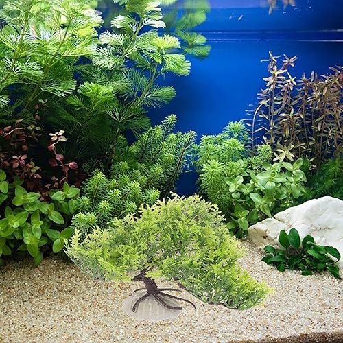 Miniatura 2 de Abaodam Árbol de paisajismo para pecera, plantas artificiales de loto para pecera, decoración de peceras, plantas tropicales, decoración de