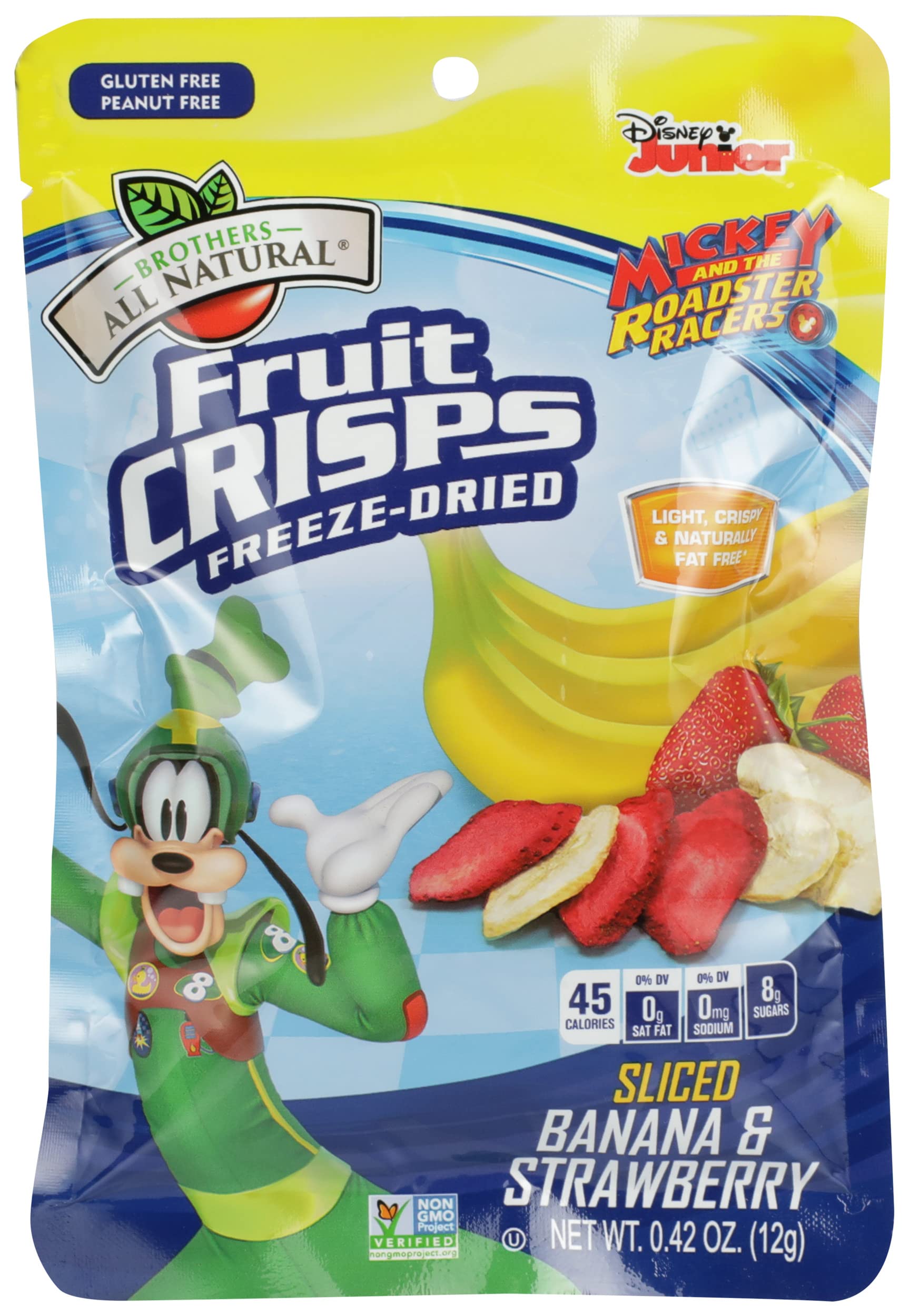 Brothers-All-Natural Disney Goofy Fruit Crisps Freeze-Dried Real Sliced Strawberry 0.35 Ounce (Pack of 24)