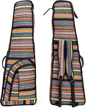 Tosnail Mini Strat Gig Bag with 10mm Padding, Shoulder Strap and Carry Handle, Vintage Electric Guitar Storage Case Bag - Bohemian Style