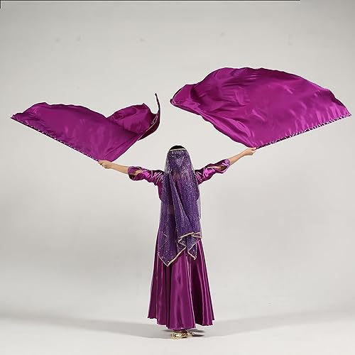 Miniatura 9 de MUNAFIE Banderas elípticas de adoración para danza, alabanza, banderas de iglesia para adoración, Banderas de Danza moradas