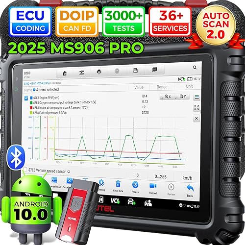 Autel MaxiSYS MS906 PRO Scanner: 2025 MS906Pro 2.0 Same as MS906 MAX Up of MS906BT MP900BT MS908, OE-ECU Coding, CAN FD DoIP, 36+ Reset, Bidirectional 3K+ Test, All Sys, Auto Scan 2.0, FCA, 10.0 OS