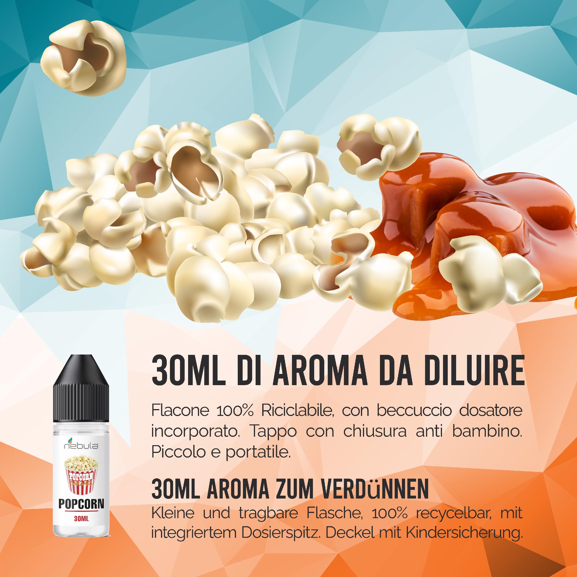 coil voopoo argus NEBULA | POPCORN CARAMEL Aroma Alimentare 30mil - Gusto Popcorn e Caramello