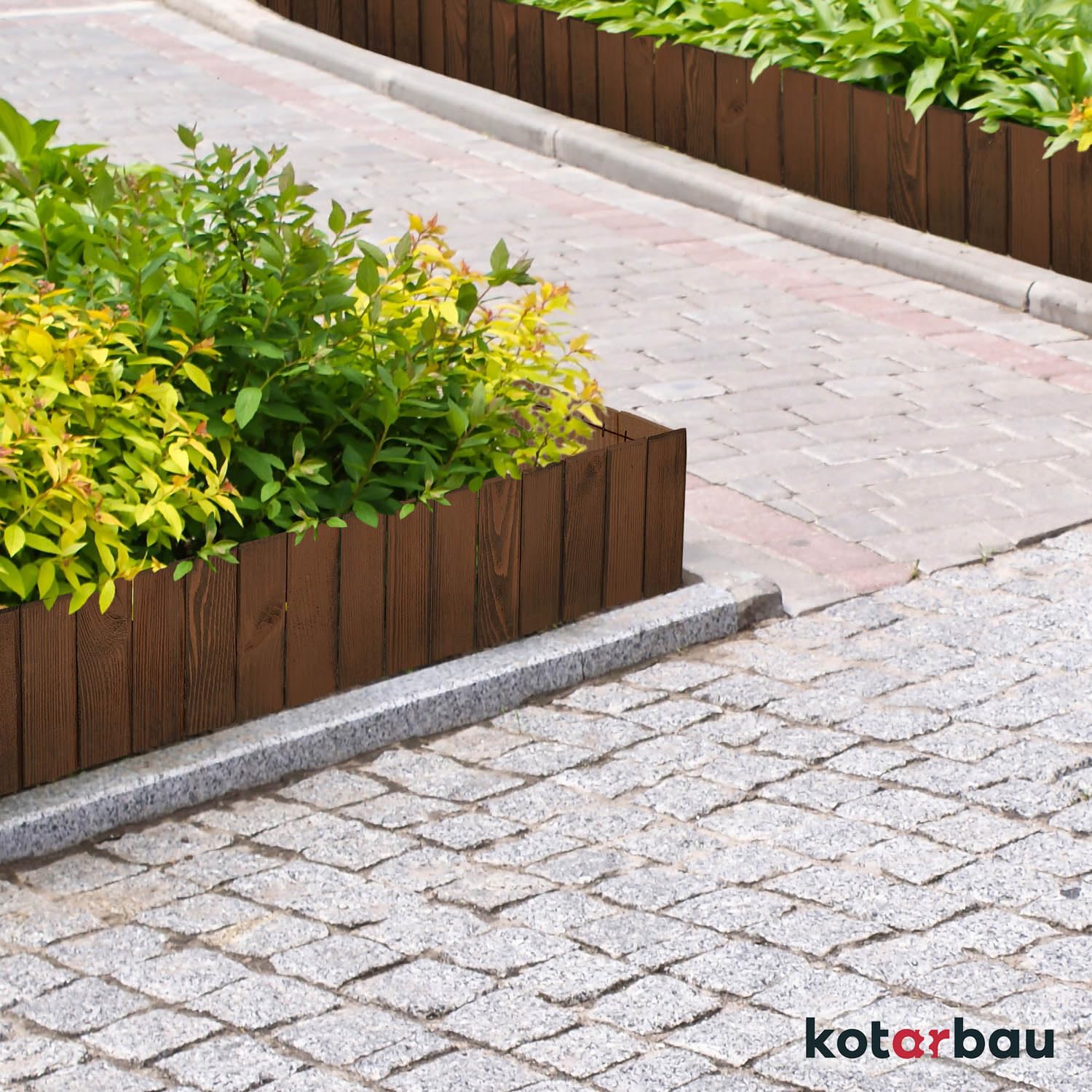 KOTARBAU® Bordura Madera - Valla Baja para Jardin - 200 x 20 cm - Bordura de Jardín - Marrón - Vallas de Madera