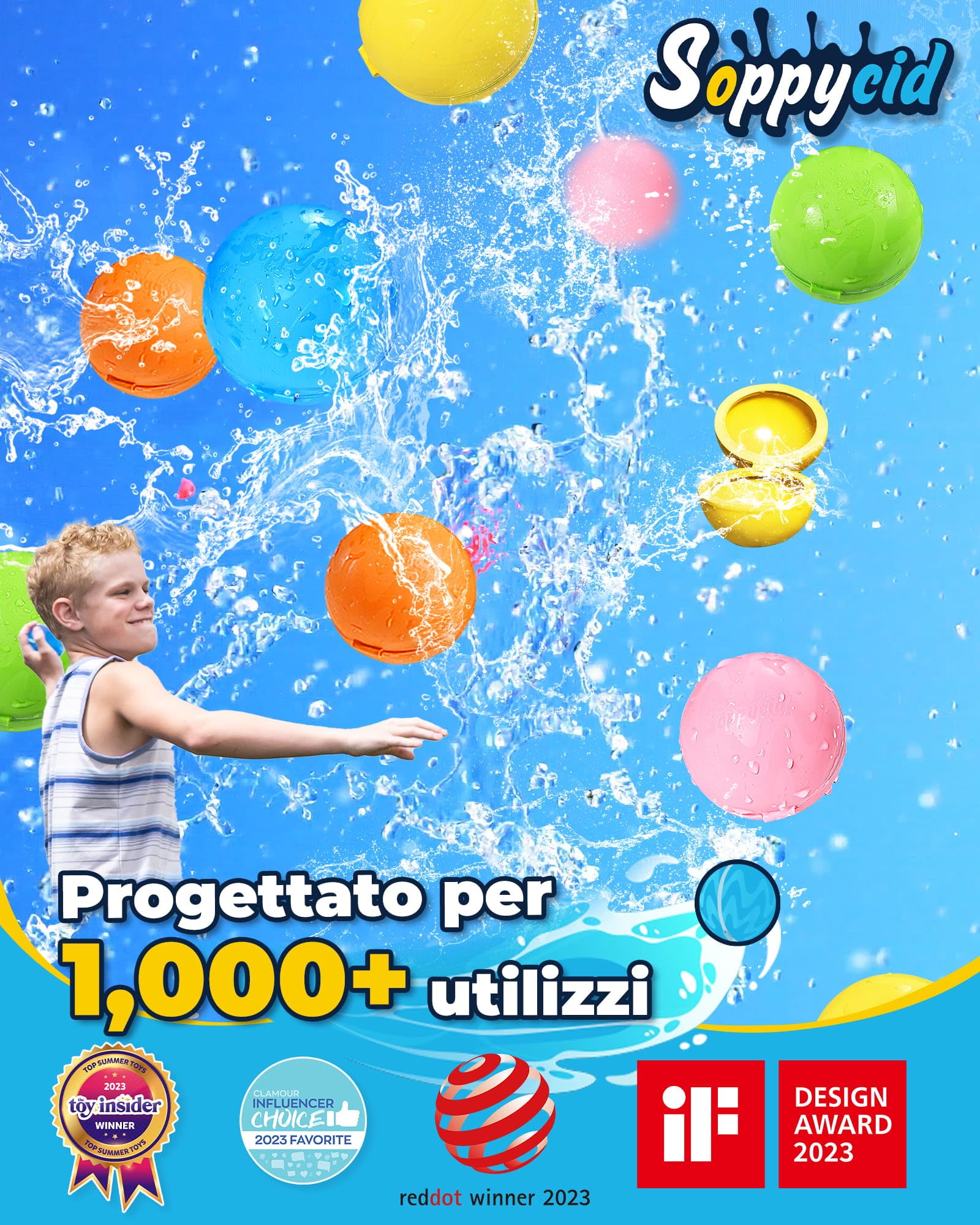 Palloncini D'acqua Riutilizzabili, 15 pezzi Bombe Acqua Magnetiche Ricaricabili, Facile da Riempire e Autosigillante per Estivi Piscina Spiaggia Giardino Palloncini Gioco per Bambini e adulti