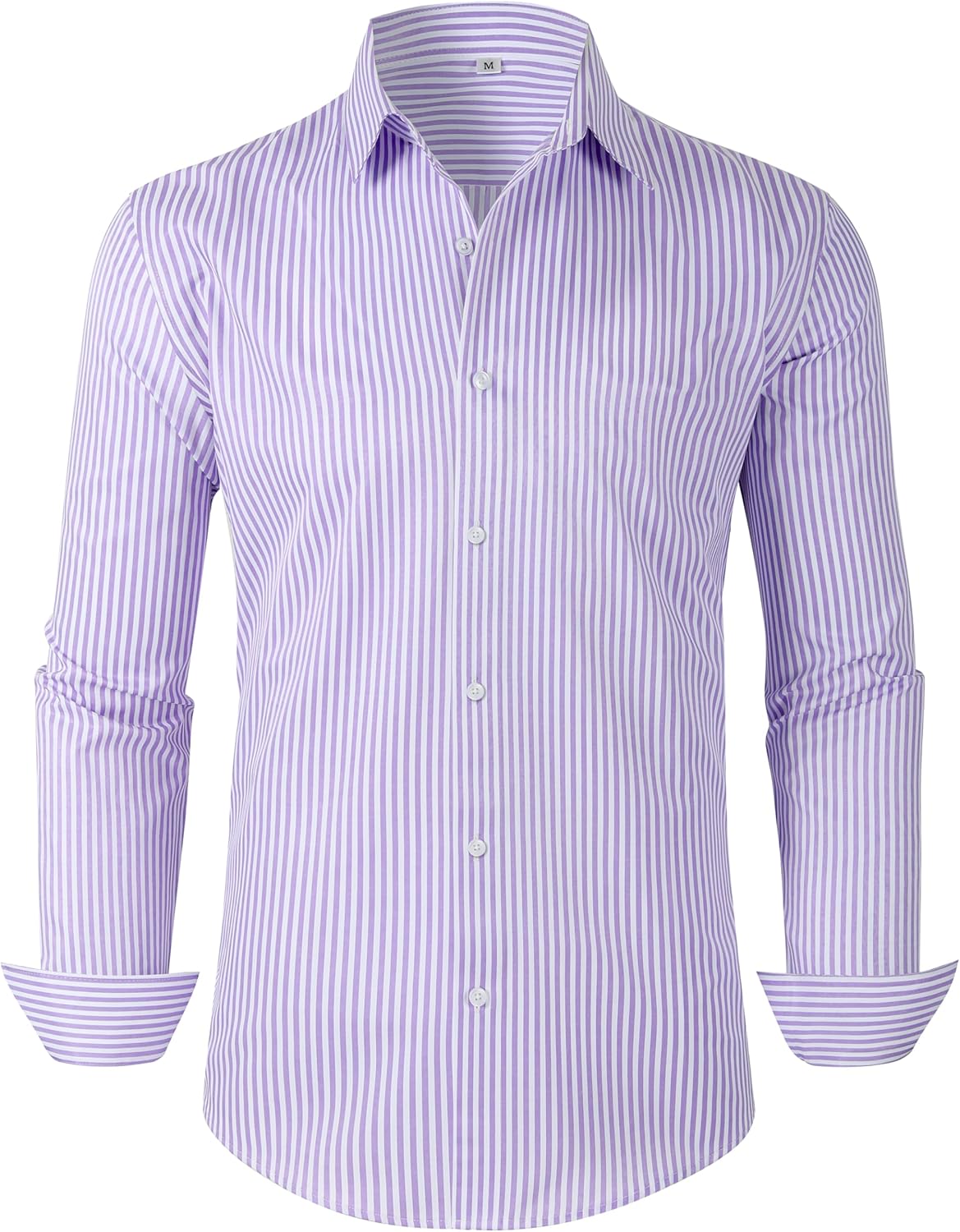 Grade 4 Wrinkle-Resistant Long Sleeve Striped Button-Down Shirt for Men Mens Dress Shirts - Image 2