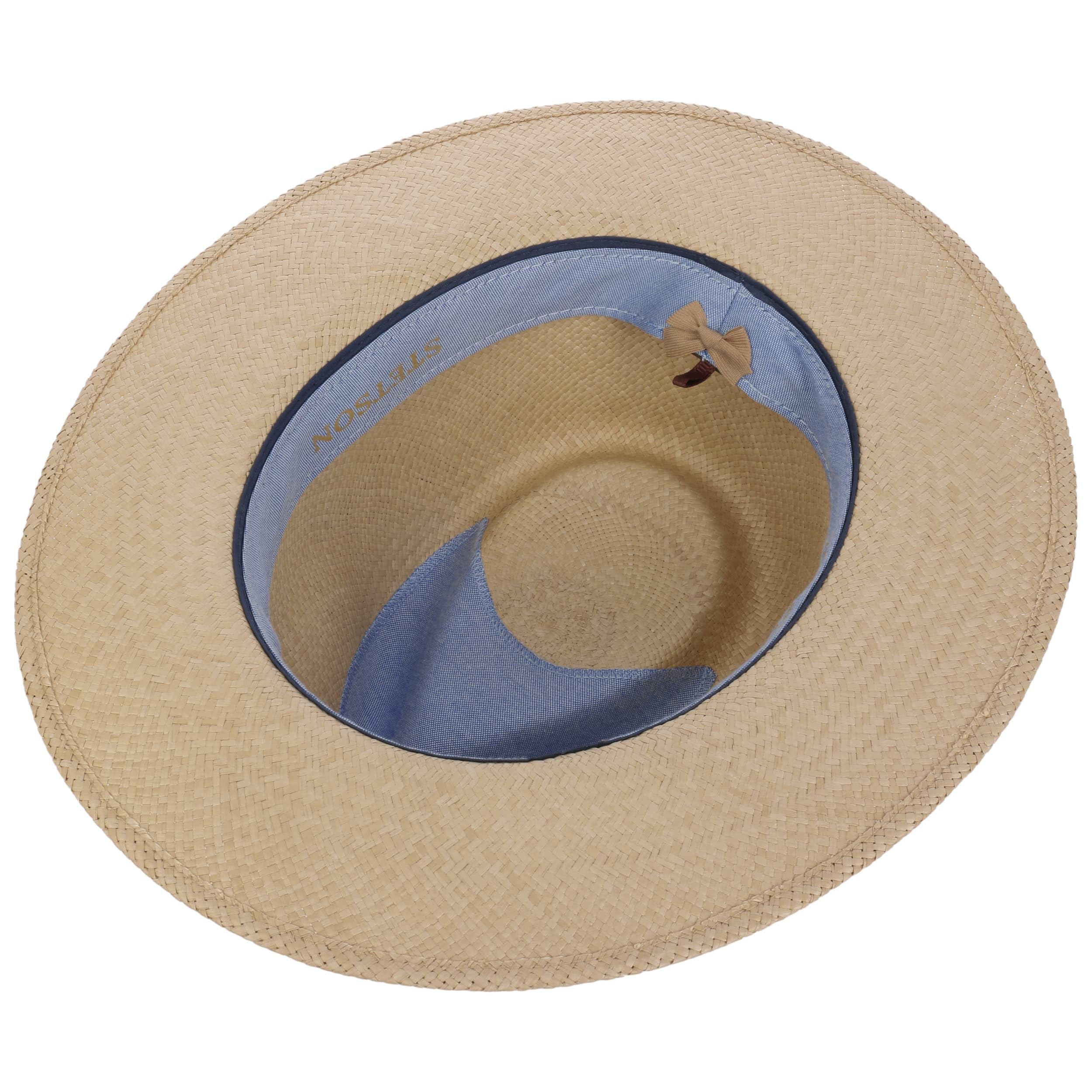 Stetson Chapeau Panama Vermaron Traveller Homme - Made in Ecuador de Soleil D'Ete en Paille avec Bandeau Cuir, Cuir Printemps-ete Ete