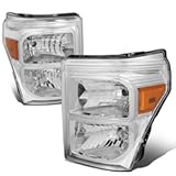 DNA MOTORING HL-OH-FSU13-CH-AM Chrome Amber Headlights Replacement Compatible with 11-16 F-250 &sol; F-350 &sol; F-450 &sol; F-550 Super Duty