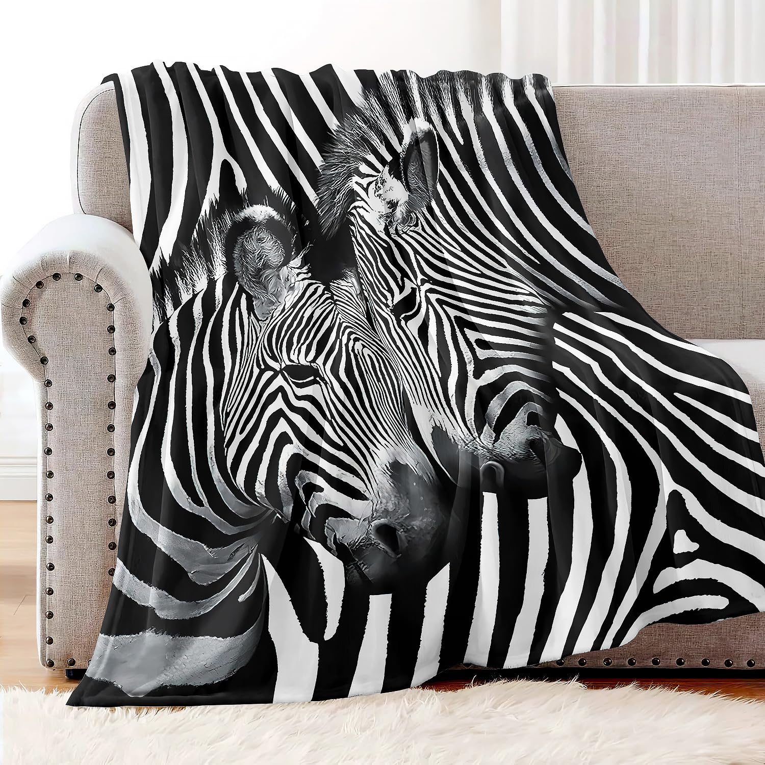 YISUMEI Decke 150x200 cm Kuscheldecken Sanft Flanell Weich Fleecedecke Bettüberwurf Zebra