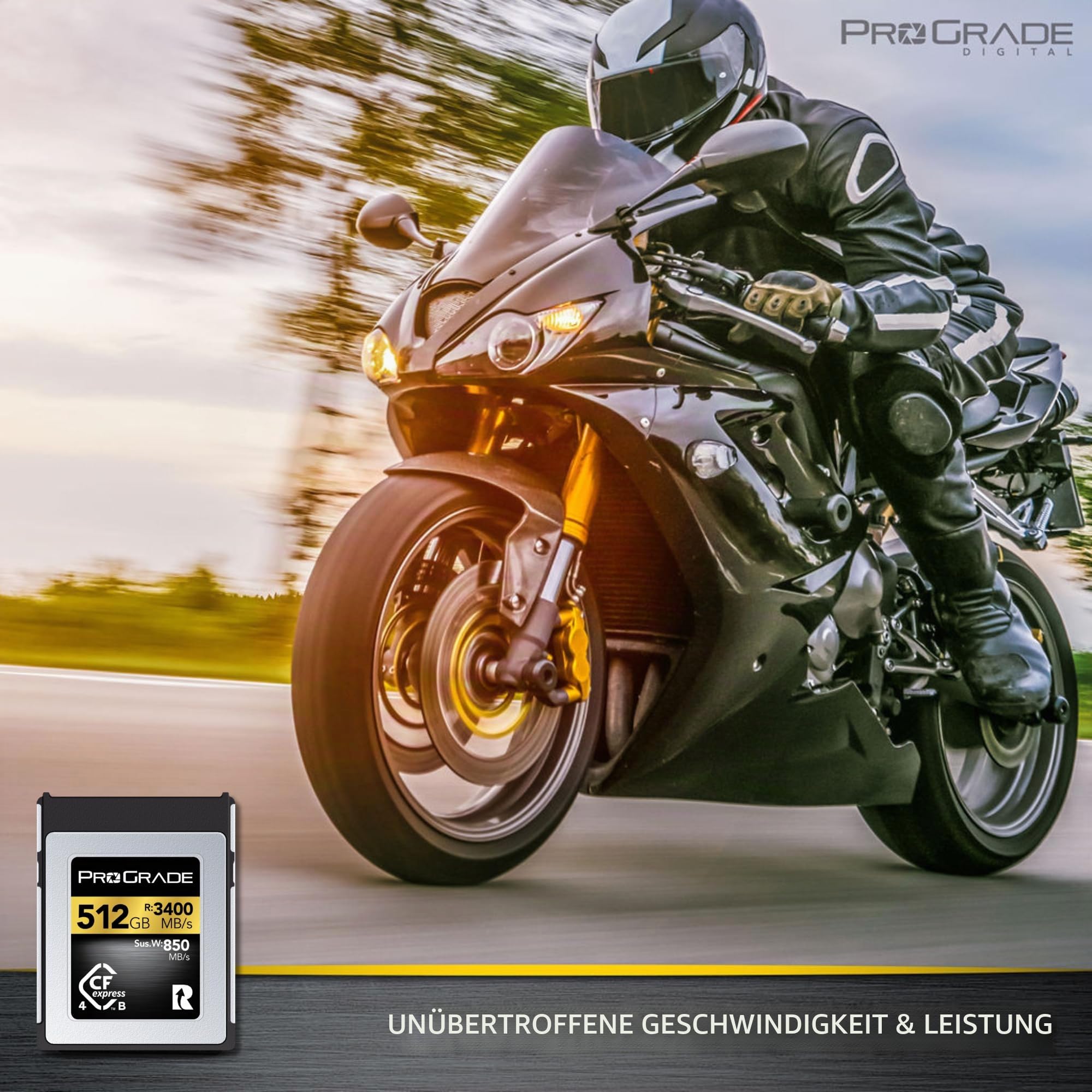 ProGrade Digital CFexpress 4.0 Typ B Speicherkarte für Kameras, optimiert für Express-Übertragung von Dateien und großen Speicher, 512 GB Gold-Serie