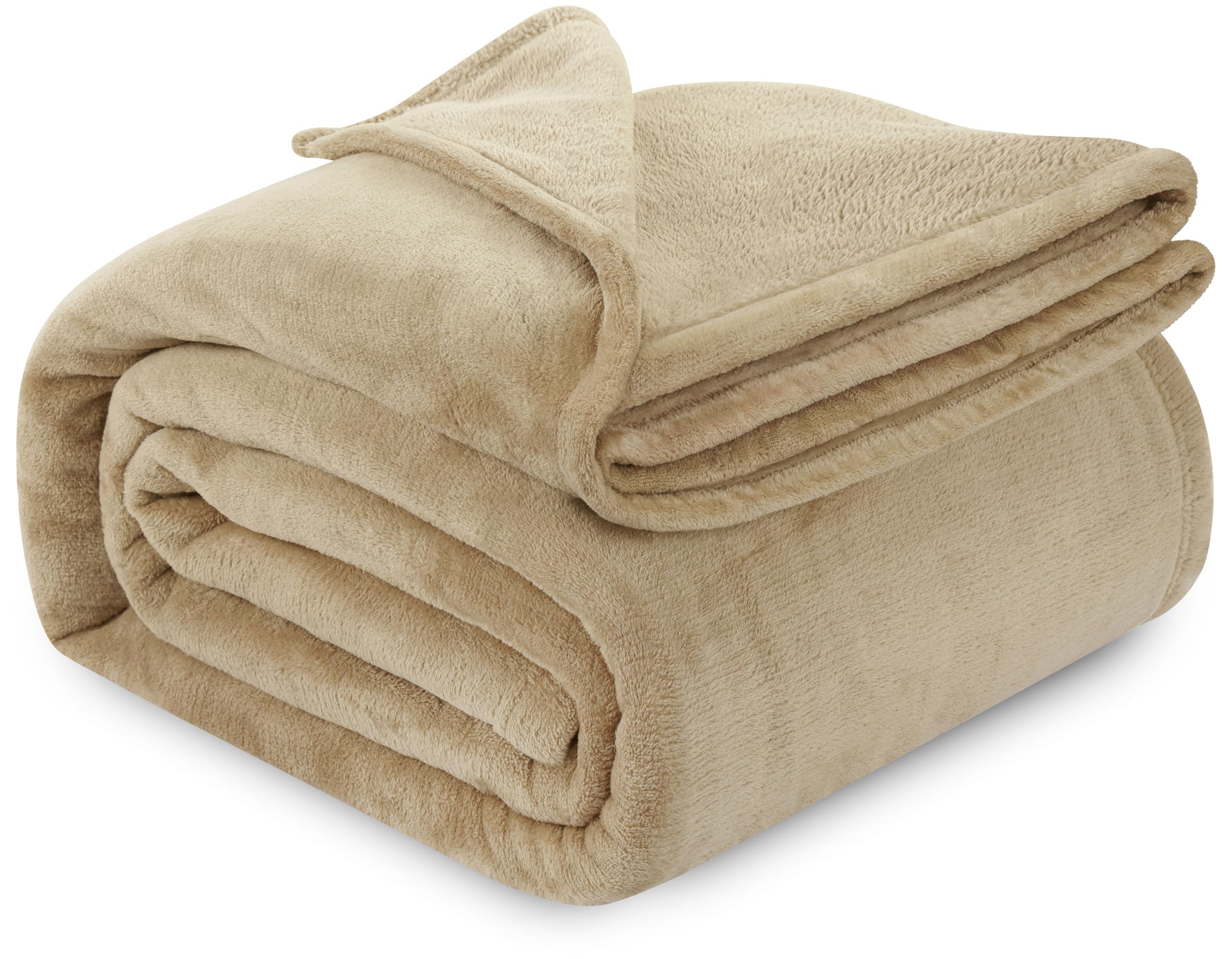 Utopia Bedding Camel Fleece Blanket Queen Size Lightweight Fuzzy Soft Anti-Static Microfiber Bed Blanket (90x90 Inch)
