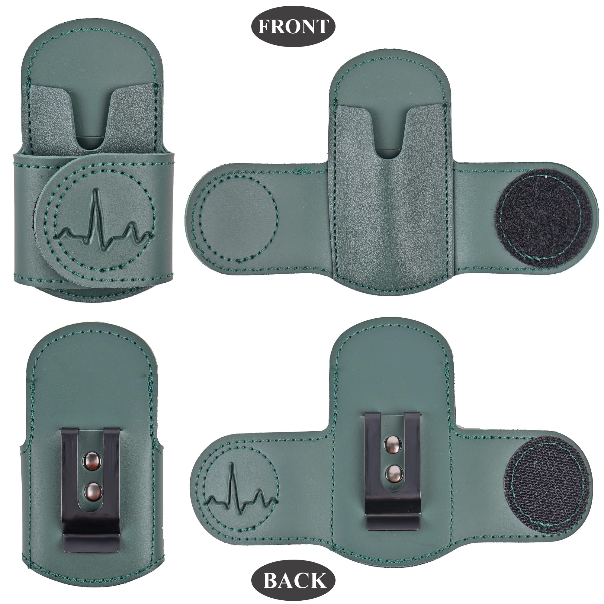 Czzmy Stethoscope Holder Hip Clip.Night Shift Nurse Essentials Organizer,Stethoscope Belt Clip for Scrubs Nursing Tools Holster Case(1-Green) - Image 2