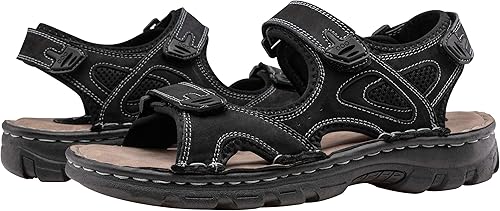 Miniatura 6 de Jousen Men's Sandals Leather Open Toe Beach Sandal Outdoor Summer Sport Sandals