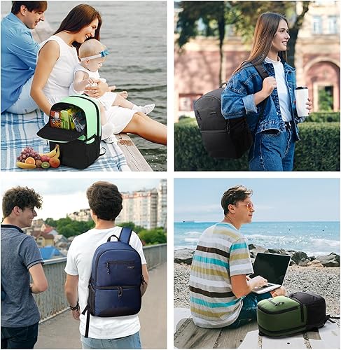 Miniatura 7 de MIER Mochila térmica 2 en 1 aislada para hombres y mujeres, mochila de senderismo con compartimento para el almuerzo, cubierta doble, a prueba de