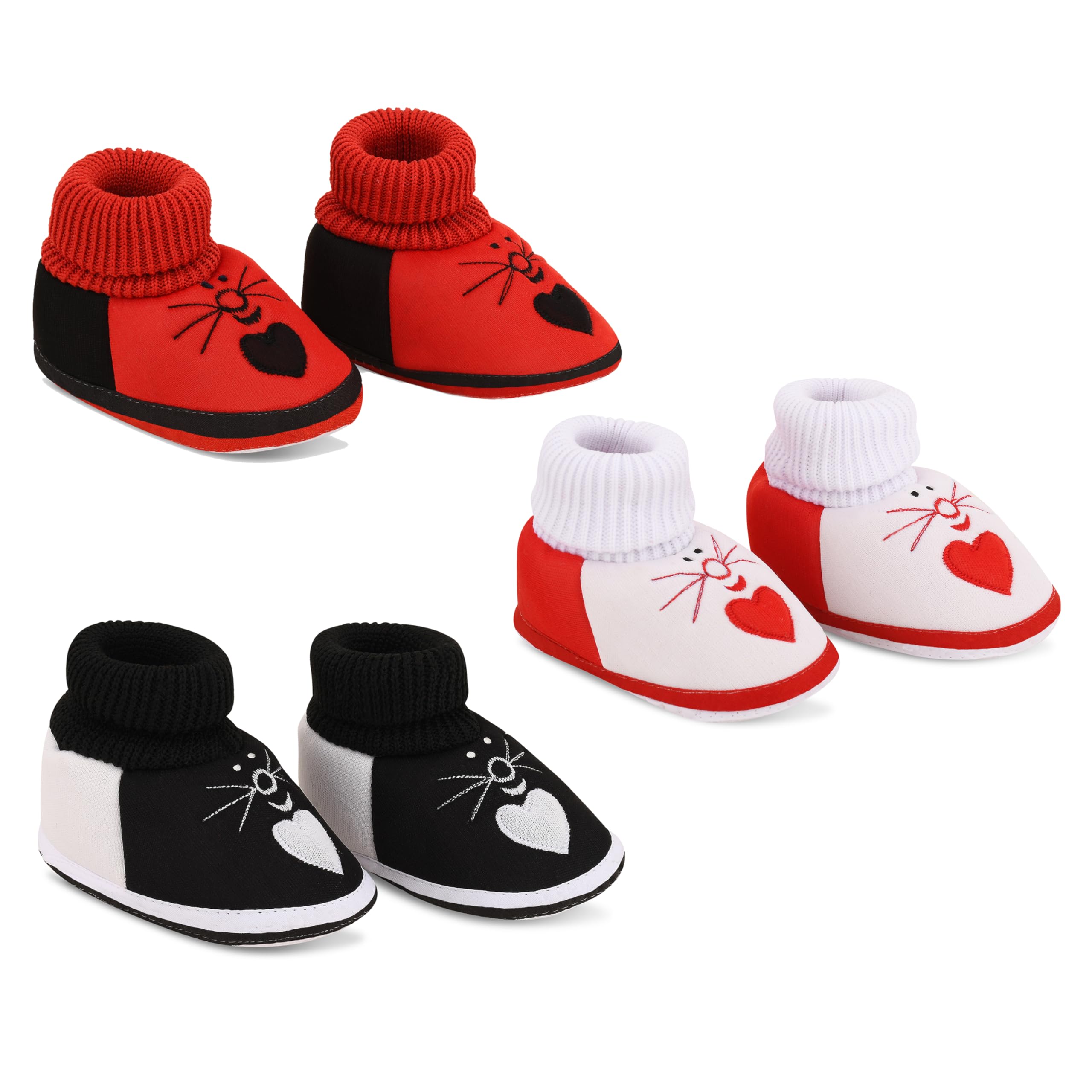 Soft Comfortable and Skin Friendly Slip-On Cotton Casual Winter Booties for 0-9 Months Baby Boy & Baby Girl Combo Set-image-31