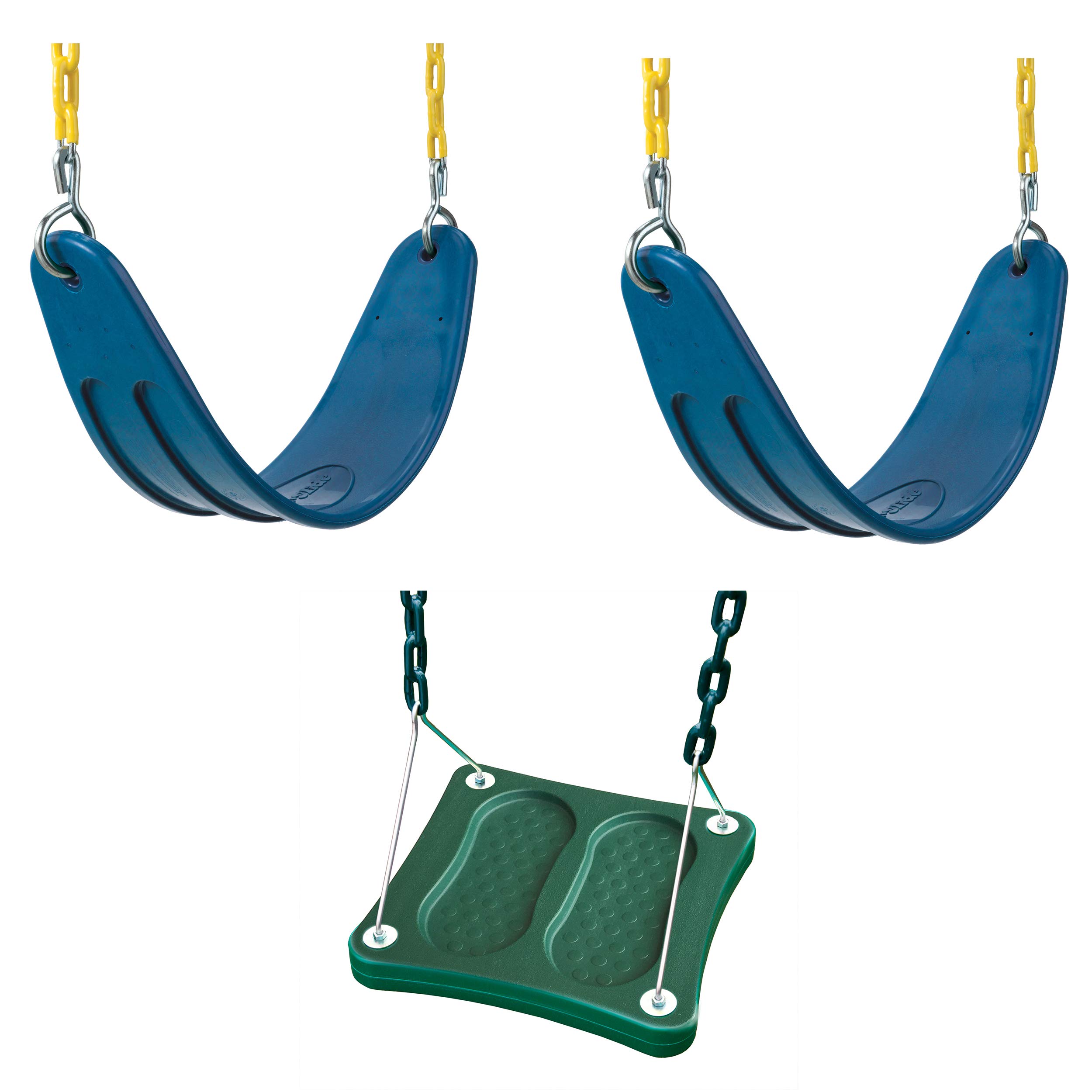 Swing-N-Slide WS 5111 Two Extreme Duty Blue Swing Seats with a Stand-Up Swing Swing Set Refresher Bundle, Blue