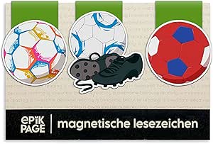 Magnetische Lesezeichen Fußball 15 Stück - Buchmarker Für Kindergeburtstag