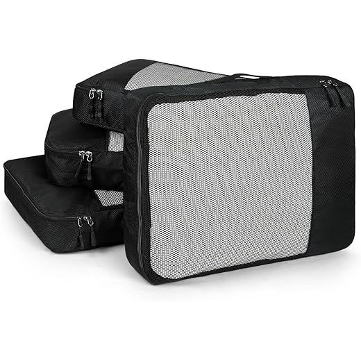 FATMUG Packing Cubes Set of 4 - Large, Black 36 cm