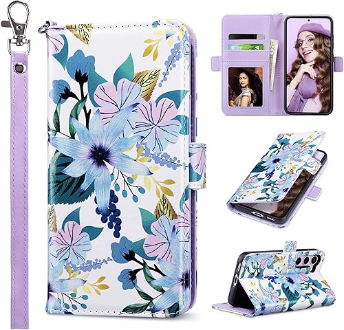 ULAK Funda tipo cartera compatible con Samsung Galaxy S23 5G con tarjetero para mujeres y niñas, funda de piel sintética con función atril a prueba