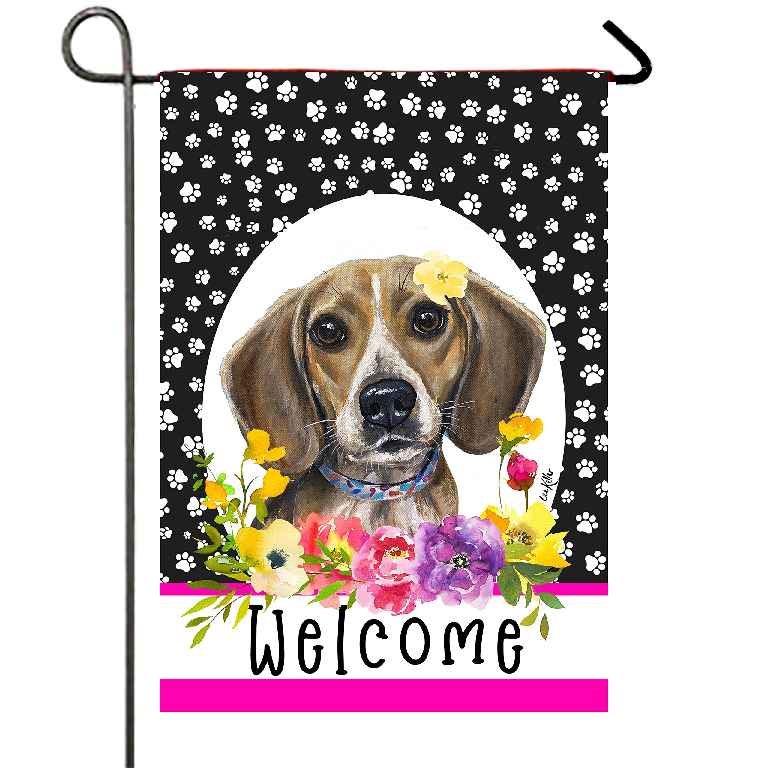 Beagle - Best of Breed Paw Prints Garden Flag
