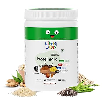 Little Joys ProteinMix Nutrition Powder for Kids (7+ Years) 300g | Chocolate Flavor | Supports Weight, Height Gain, & Immunity | With Goodness of Oats, Chia Seeds, Walnuts, Peas, Almonds & Brown Rice