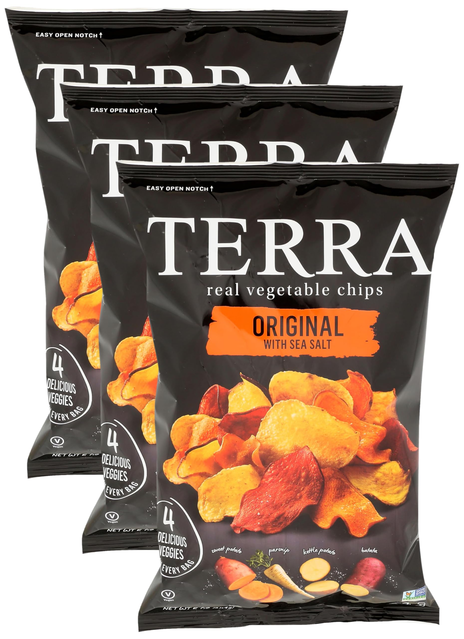 Terra Vegetable Chips, Original Exotic Sea Salt, 5 oz (Pack of 3)