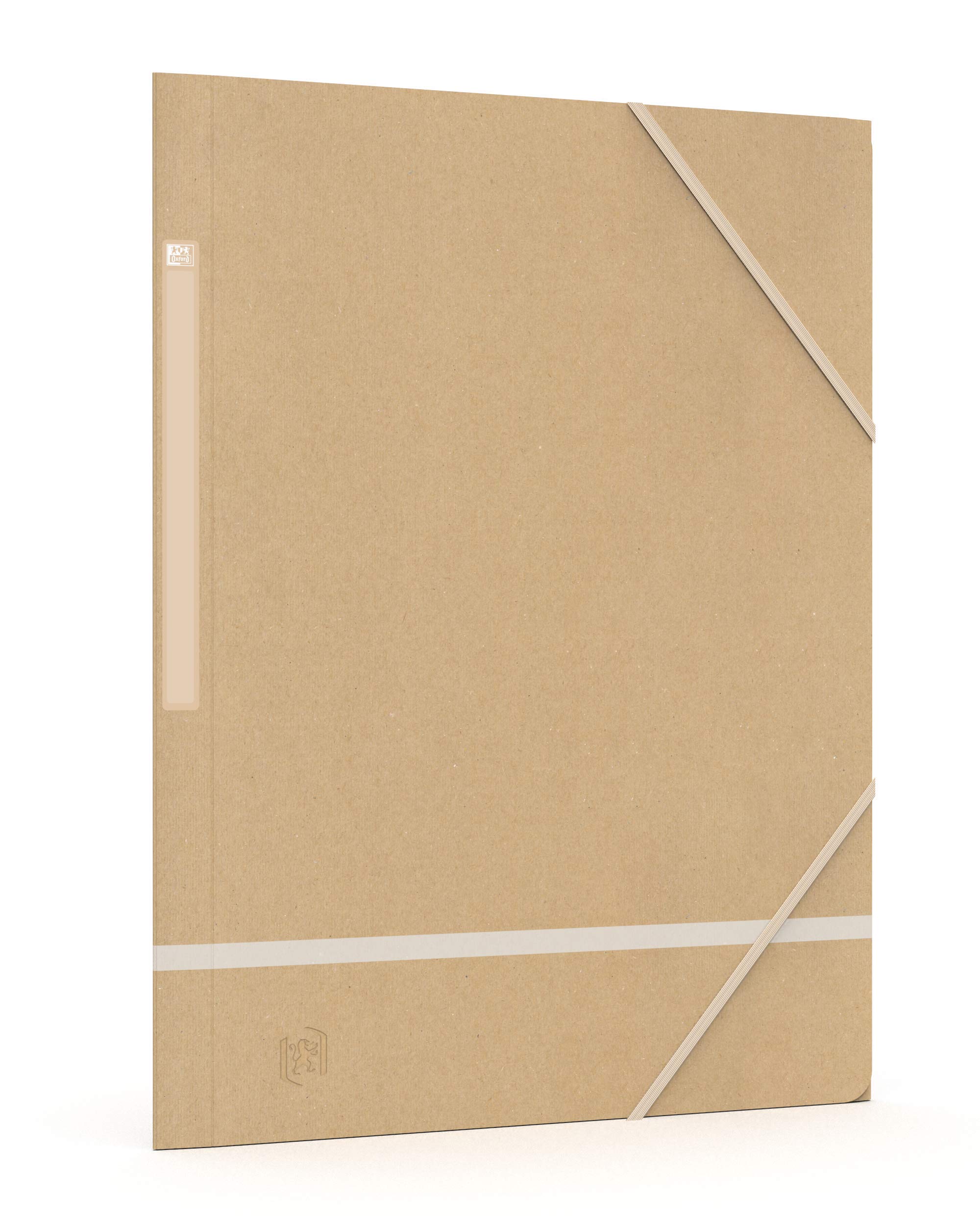 OXFORD Touareg 5 bolsas de cartón 3 solapas elásticas A4 - Funda para tarjetas recicladas, color beige y adhesivos surtidos