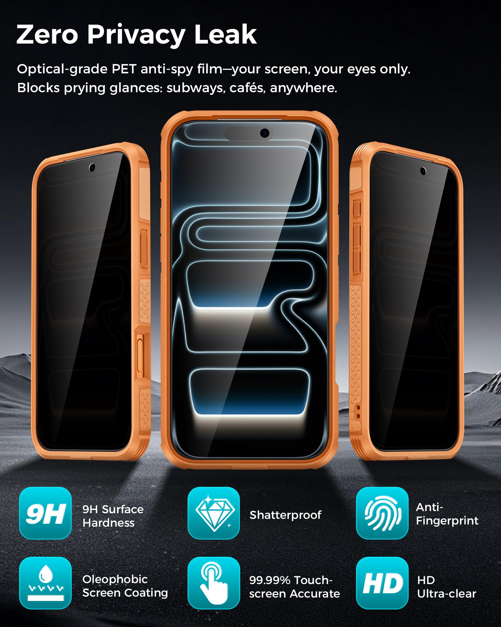 Goton Custodia 4in1 per iPhone 17 Pro con clip da cintura fondina arancione