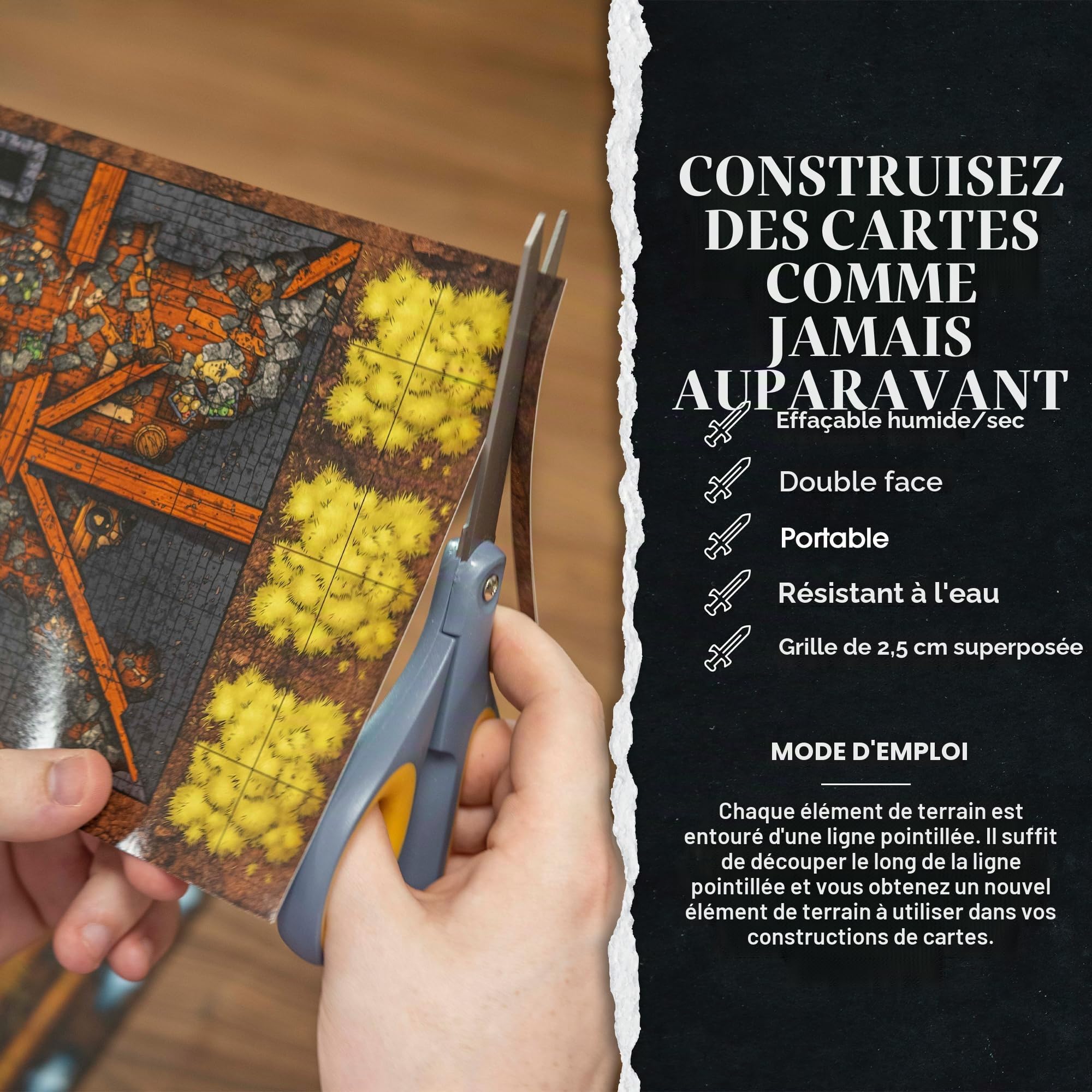 Dungeon Craft Jeu de société : Volume 1 Feuilles Volantes à l'intérieur d'une boîte personnalisée, résistant à l'eau, effaçable à Sec par 1985 Games