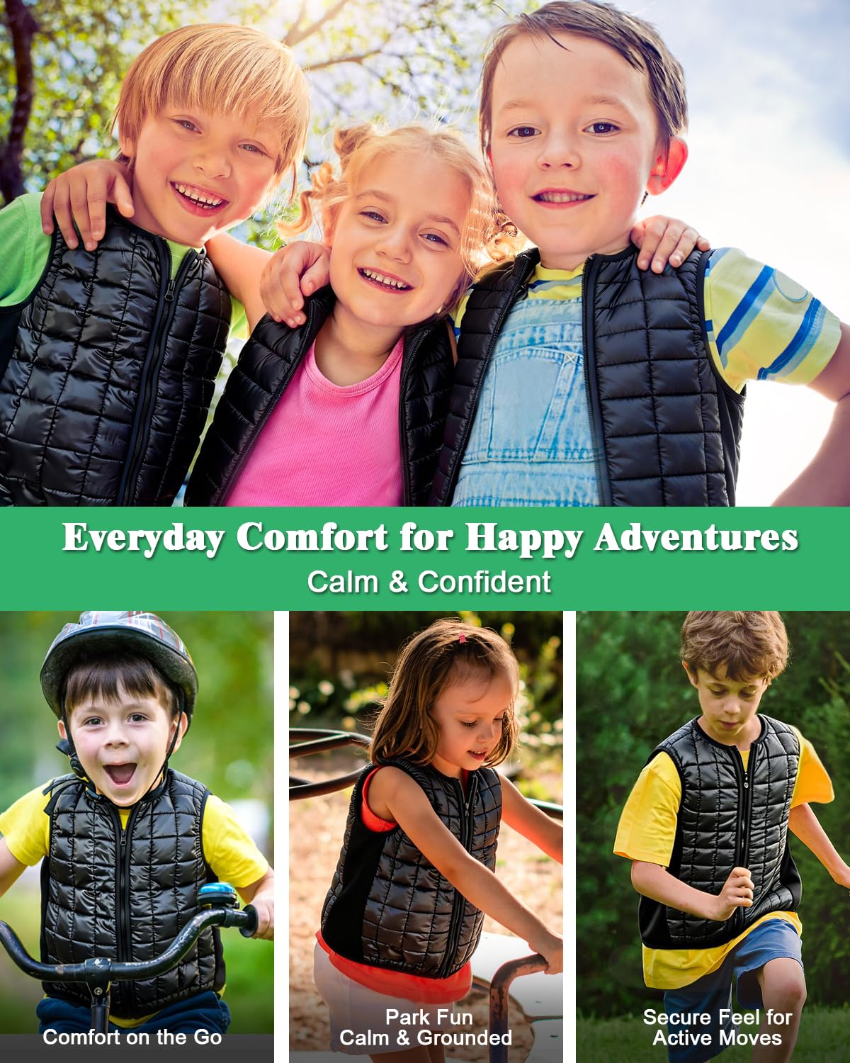Gewichtsweste Kinder, Compression Vest for Kids, Gewichtsweste für Kinder mit sensorischen Bedürfnissen, Kompressionsweste für Kinder mit SDP, ADHS, ADD, Sensorischer Überlastung