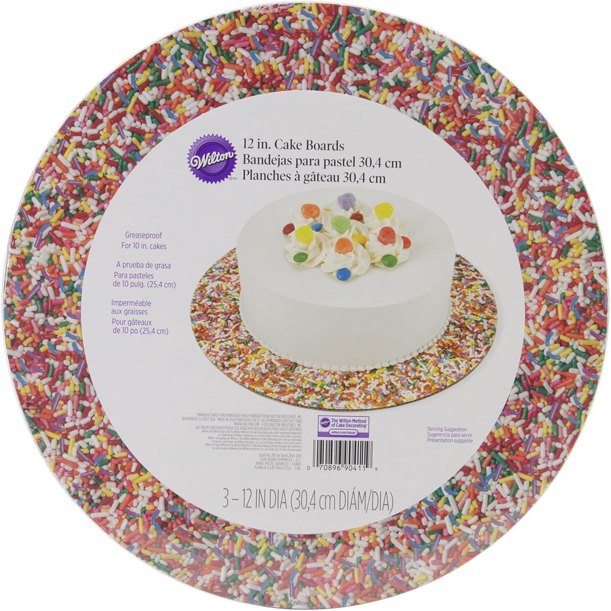 Wilton Sprinkles Cake Board, 3Pack Cake Stands