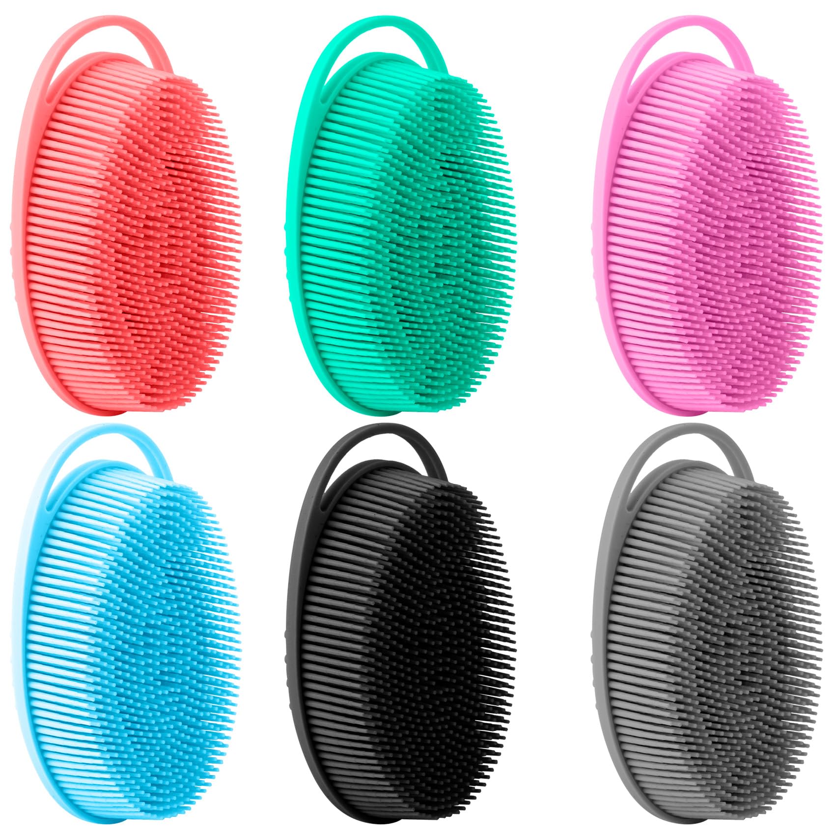 Soft Loofah Silicone Body Scrubbers 6-Pack