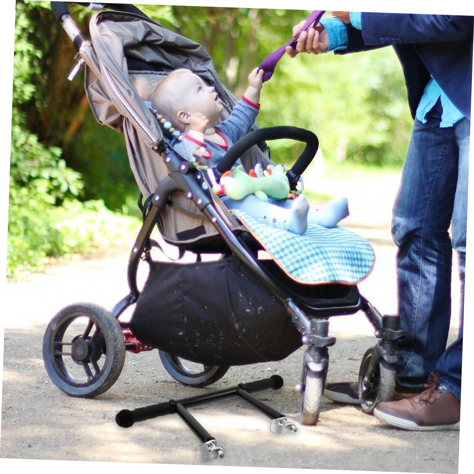ORFOFE Extension de Poignée Poussette avec Attache Rallonge Rehausseur de Guidon pour Compatibles Améliore Confort et Interaction Parent- Installation Facile pour Sorties Famille