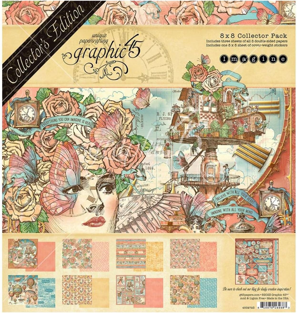 Graphic 45Collector's Edition Pack 8"X8"-Imagine