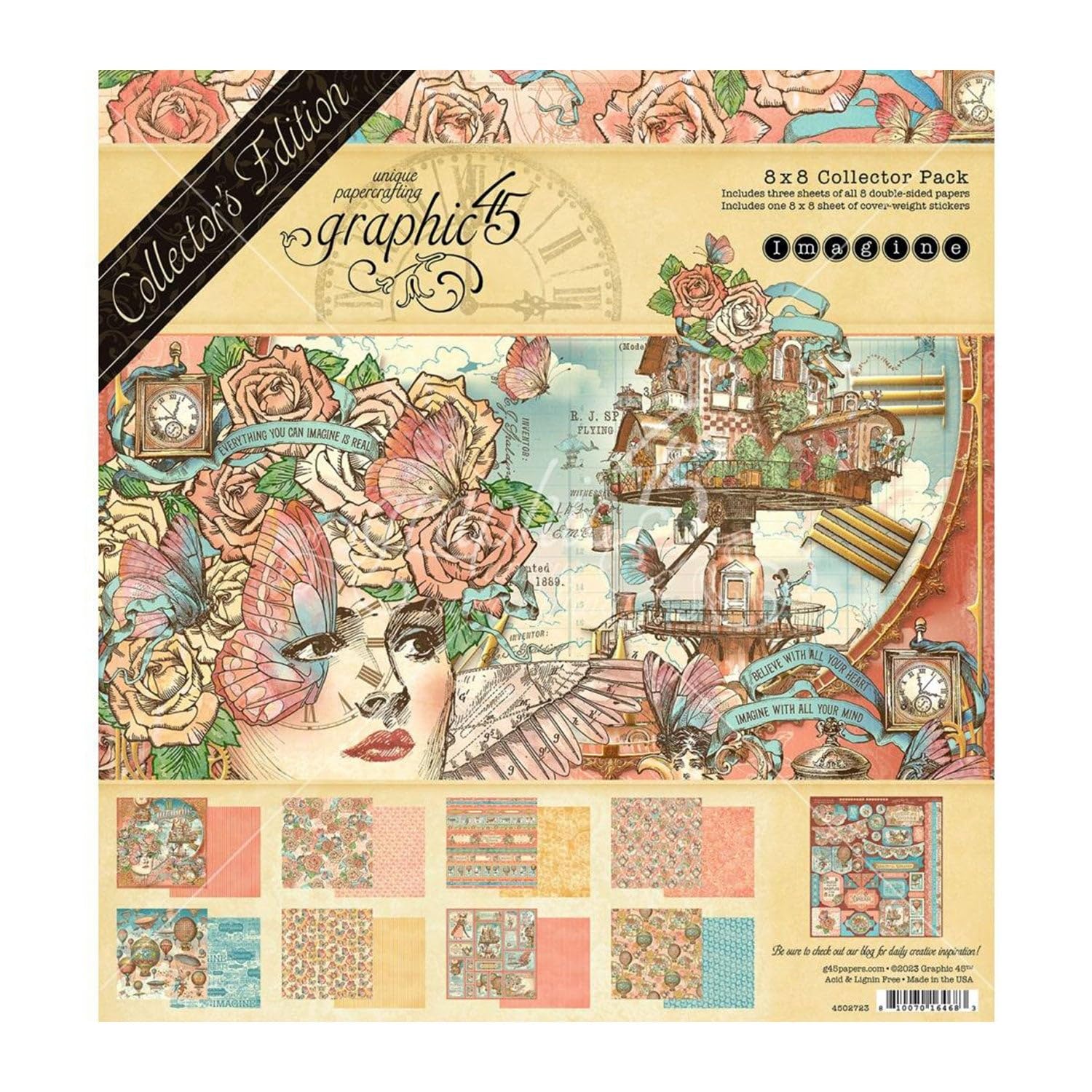 Graphic 45Collector's Edition Pack 8"X8"-Imagine