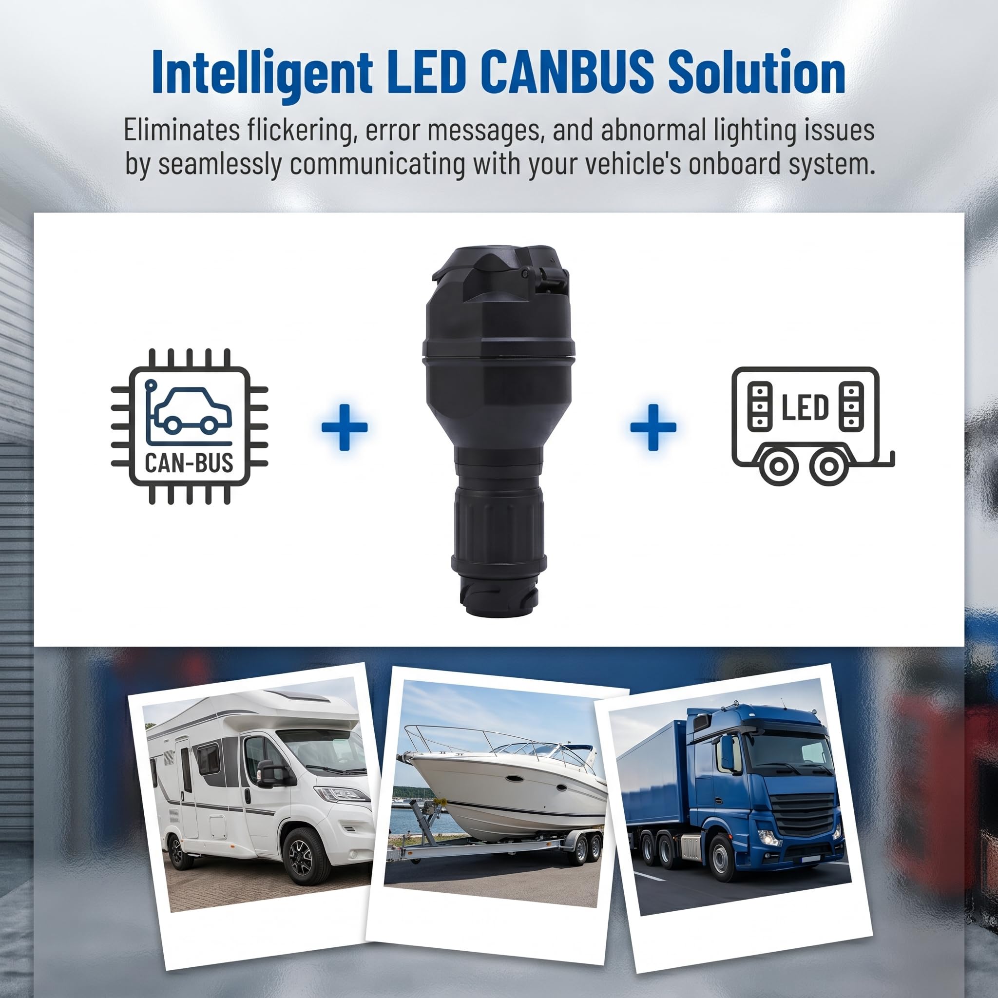 13 Pol Anhänger Adapter 13 Polig - LED Adapter 12V Steckdose ISO 11446 Wasserdicht Stecker 13 Polig mit LED-Beleuchtung für Wohnwagen PKW Trailer