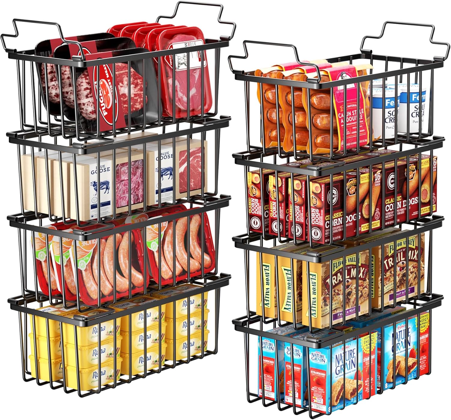 GuanQiao Stackable Freezer Baskets
