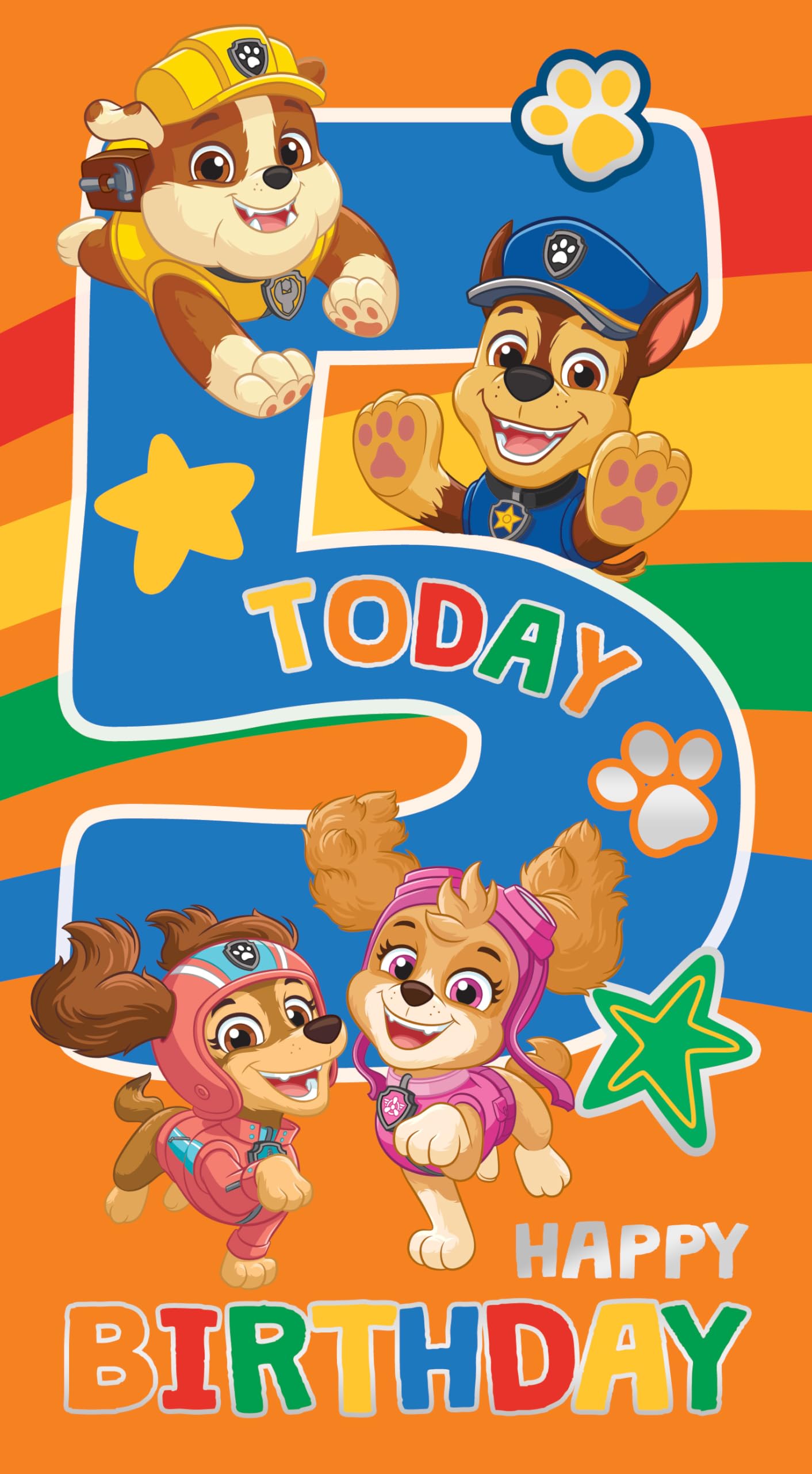 PAW PATROL BIRTHDAY CARD AGE 5