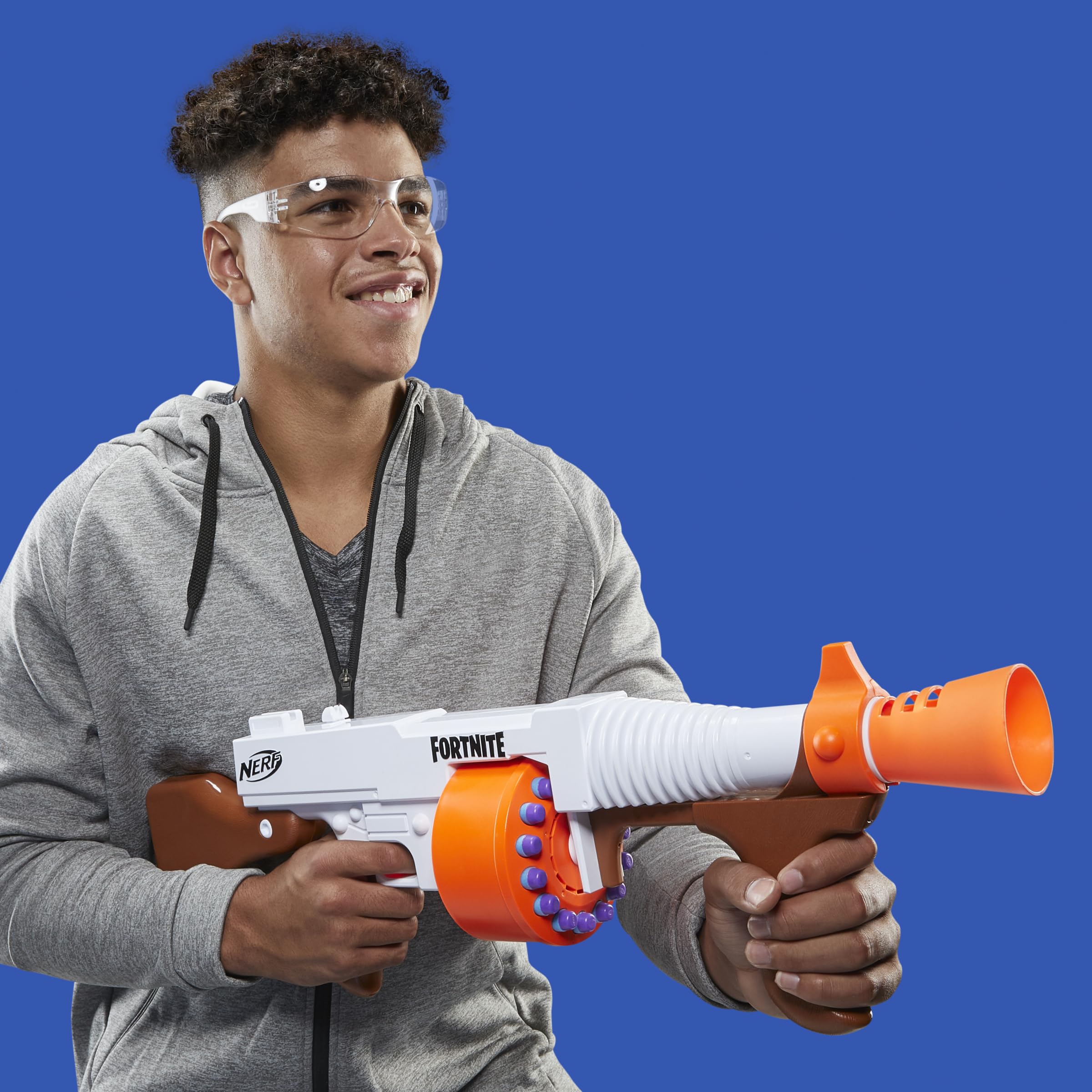 Nerf Fortnite DG Dart Blaster - Tamburo rotante a 15 freccette, azione a pompa, 15 freccette ufficiali Nerf ispirate al blaster utilizzato nei videogiochi Fortnite