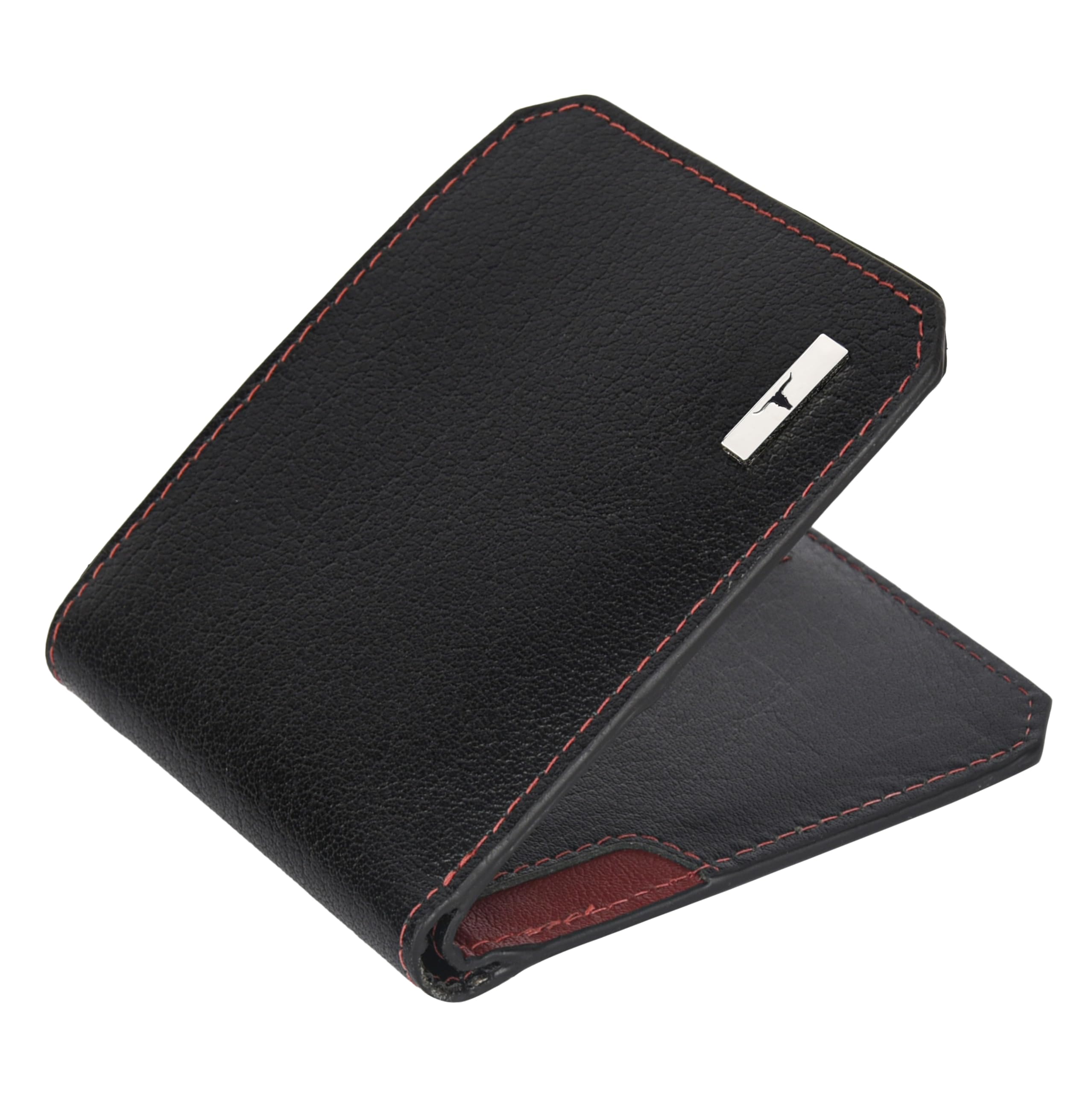 URBAN FOREST Tyson Black/Red Leather Wallet for Men